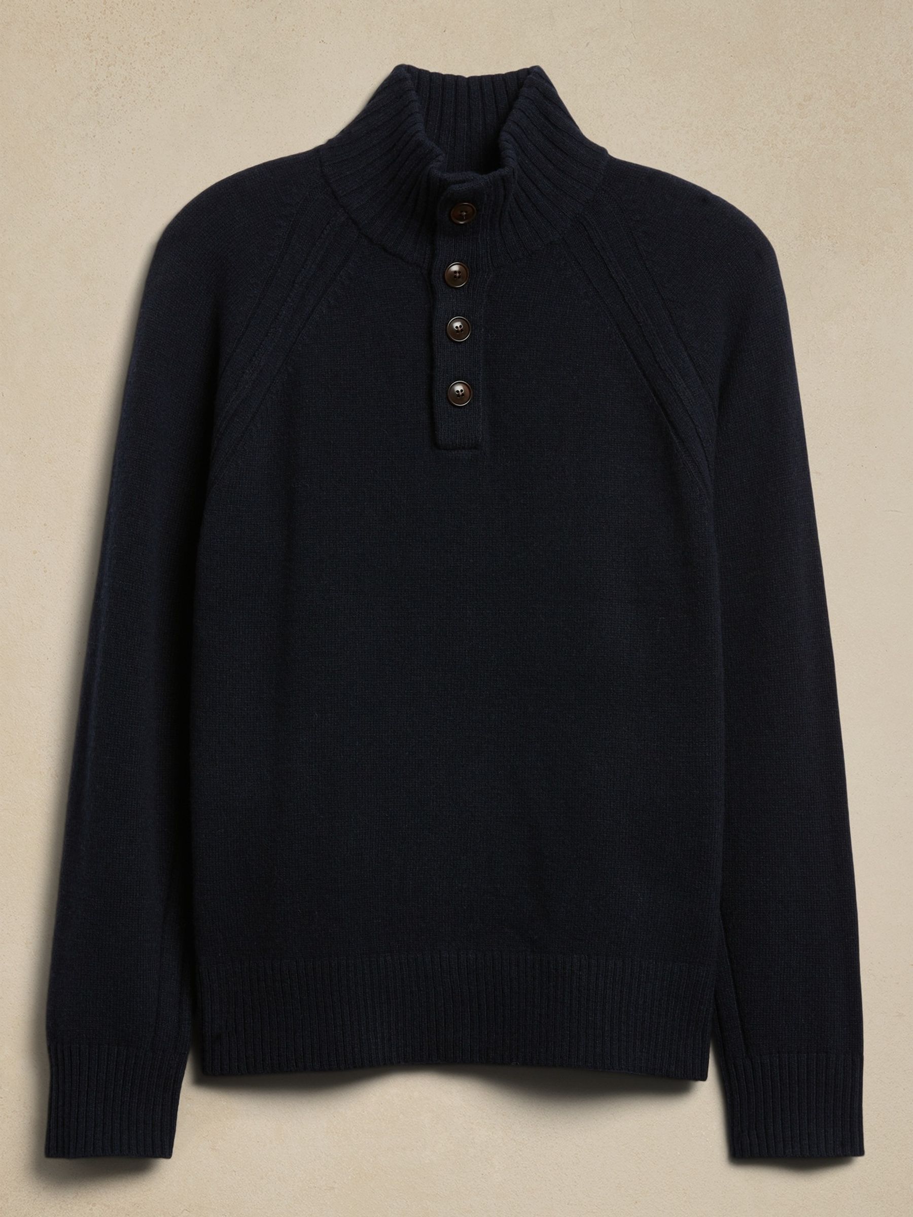 Banana Republic Navy Blue Mock-Neck Jumper - Image 4 of 4