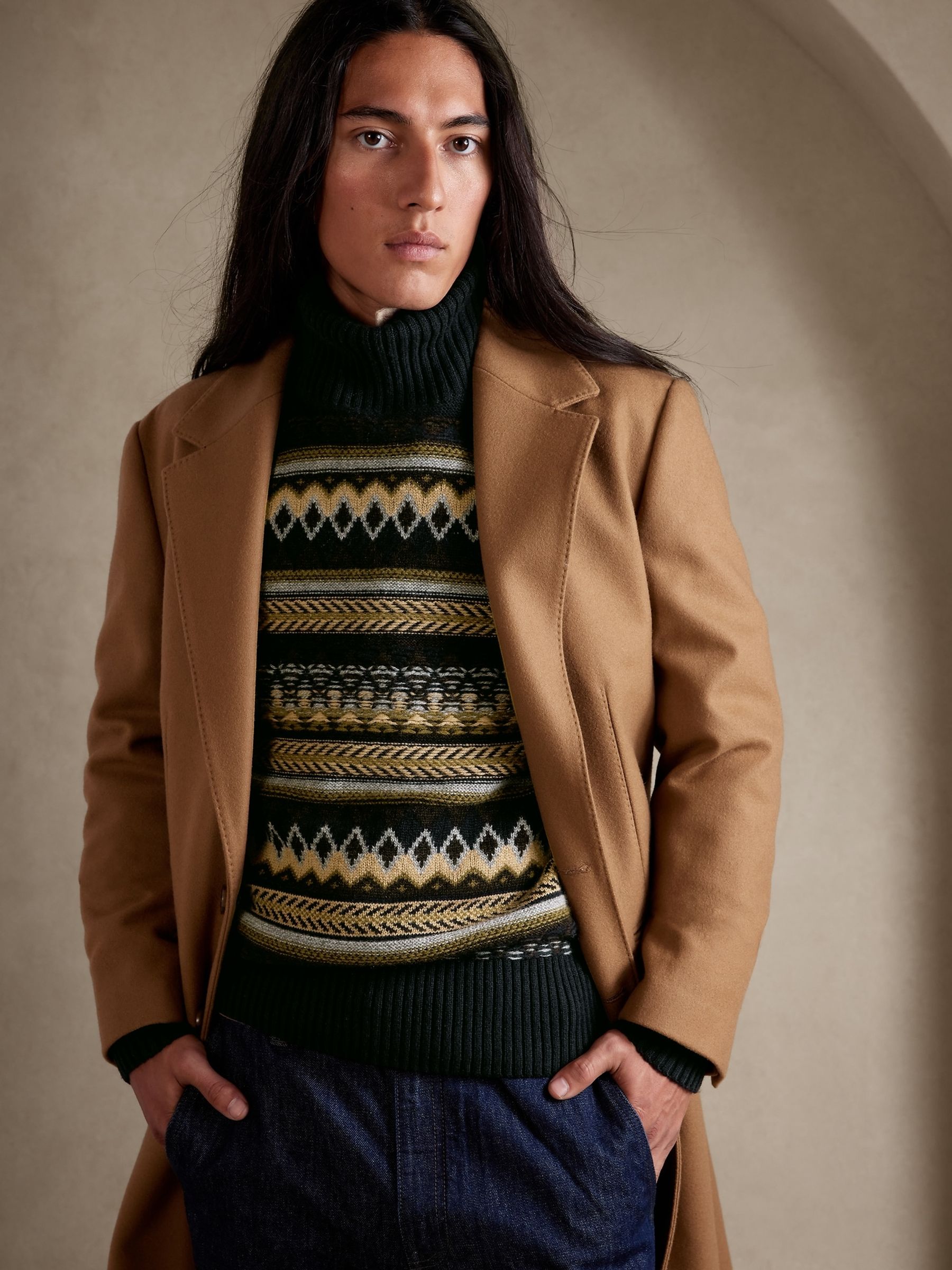 Banana Republic Black Kirk Fair Isle Jumper - Image 1 of 4
