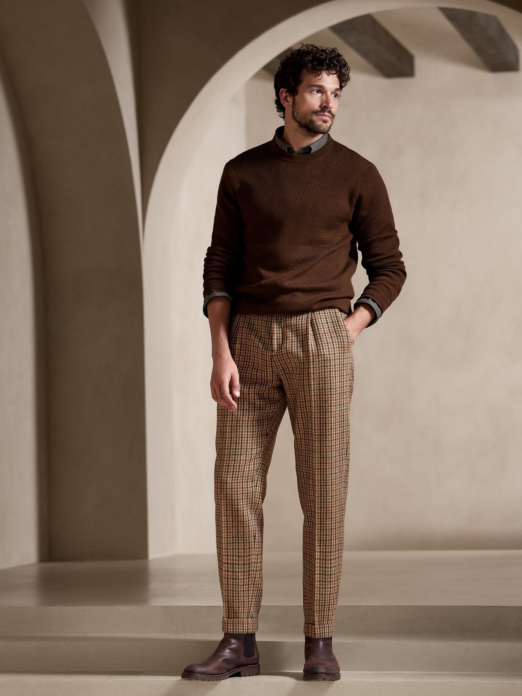Banana Republic Brown Derby Suit Trousers - Image 1 of 1