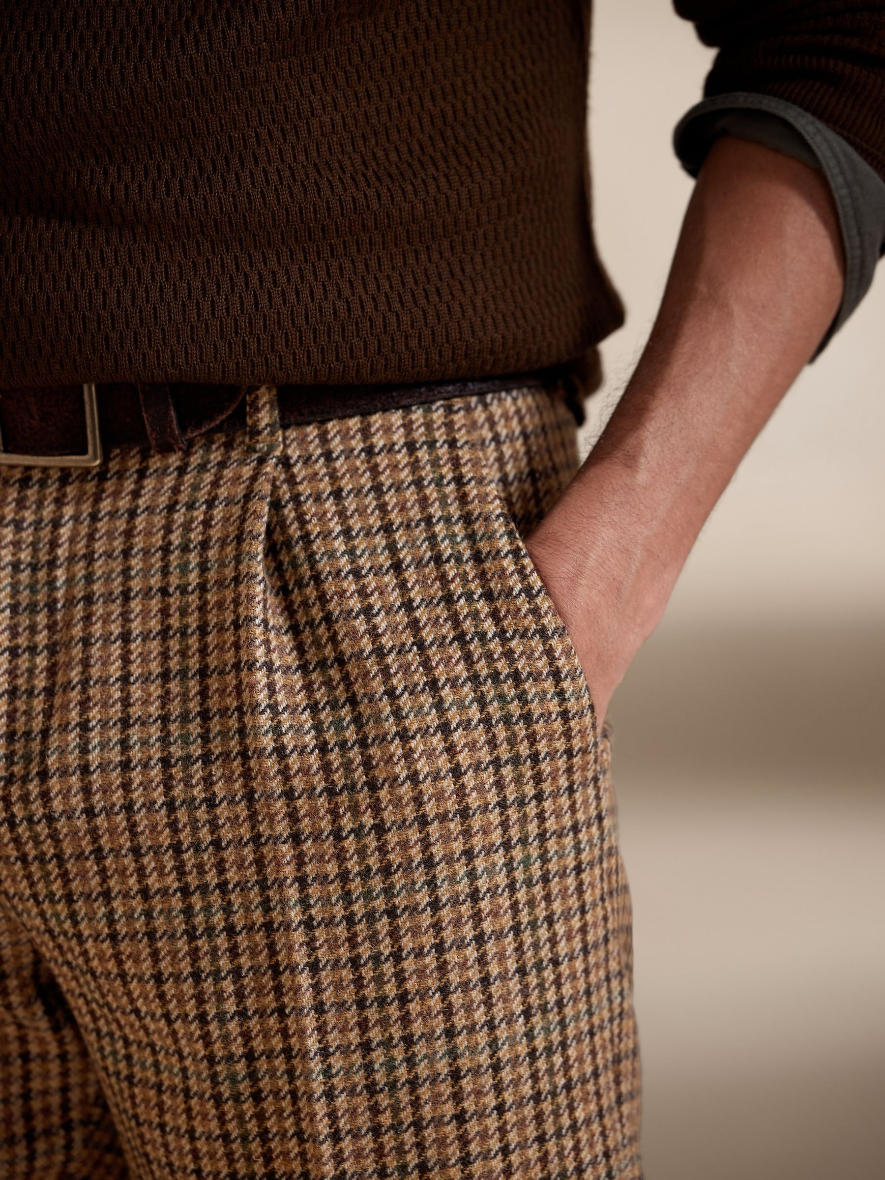 Banana Republic Brown Derby Suit Trousers - Image 4 of 5