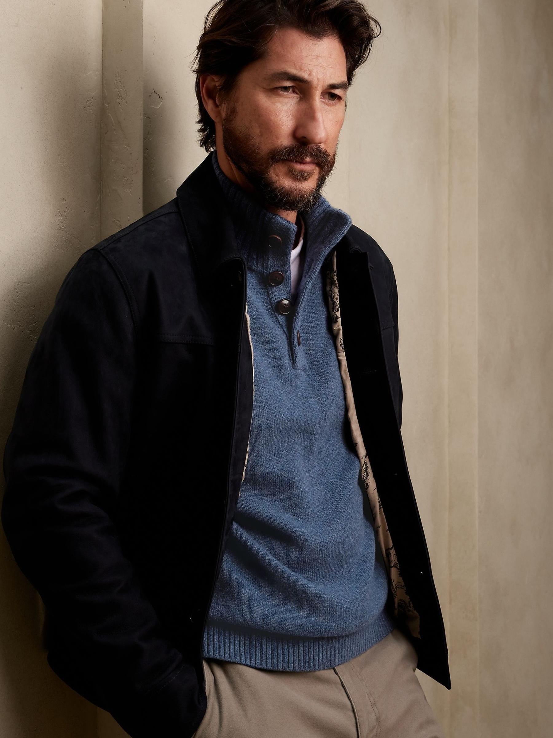 Banana Republic Blue Mock-Neck Jumper - Image 1 of 3