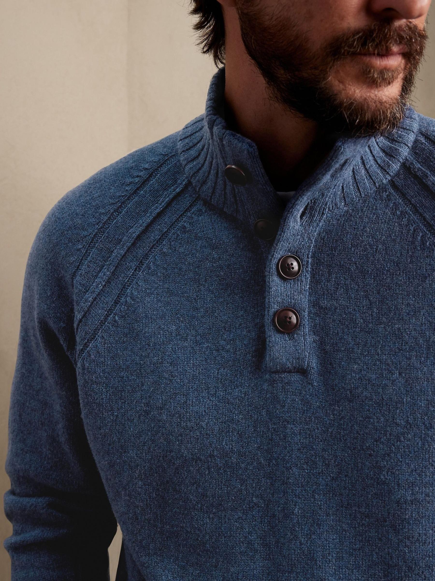 Banana Republic Blue Mock-Neck Jumper - Image 2 of 3