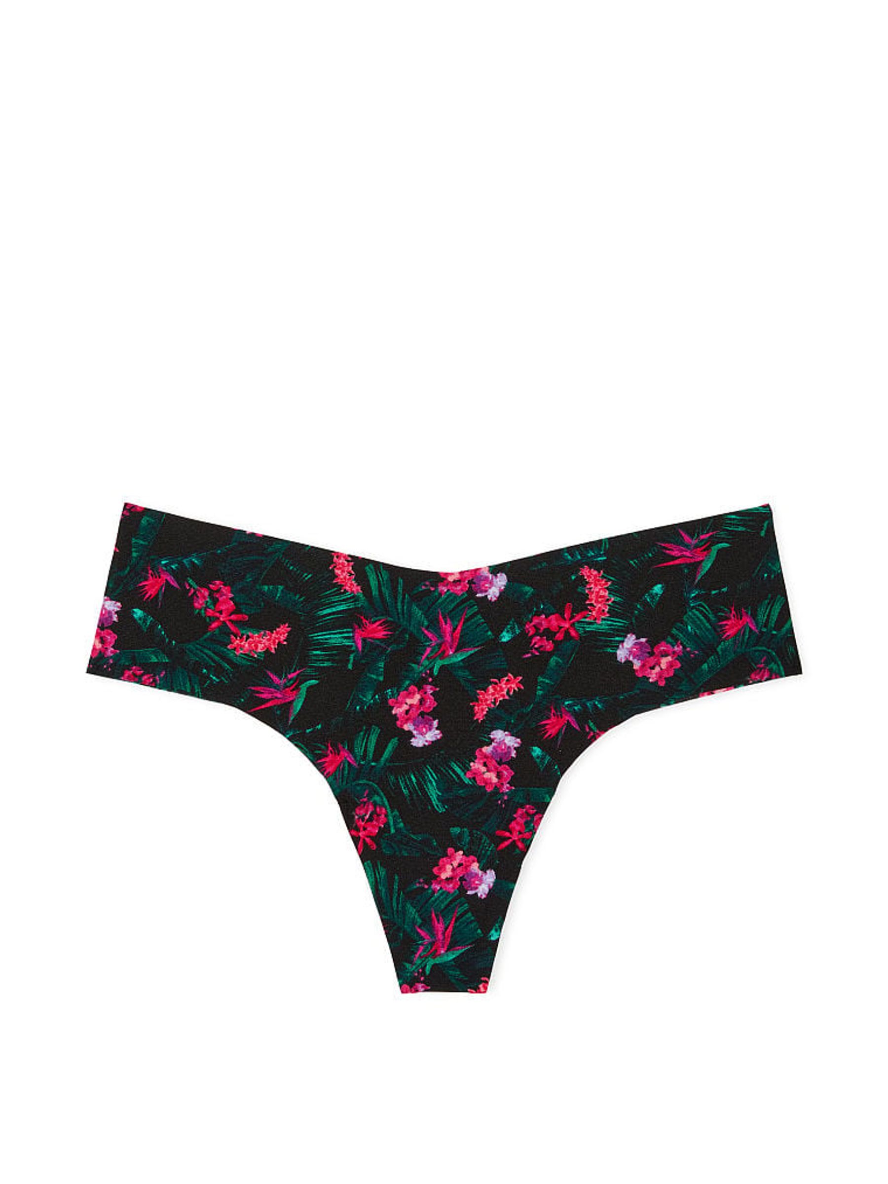 Black Tropical Palm Thong No-Show Knickers - Image 5 of 5
