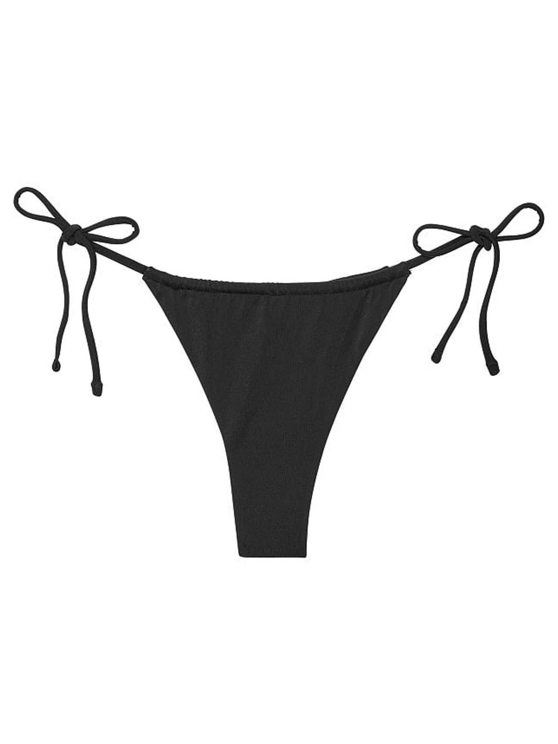 Black Tie Side High Leg Bikini Bottom - Image 1 of 1