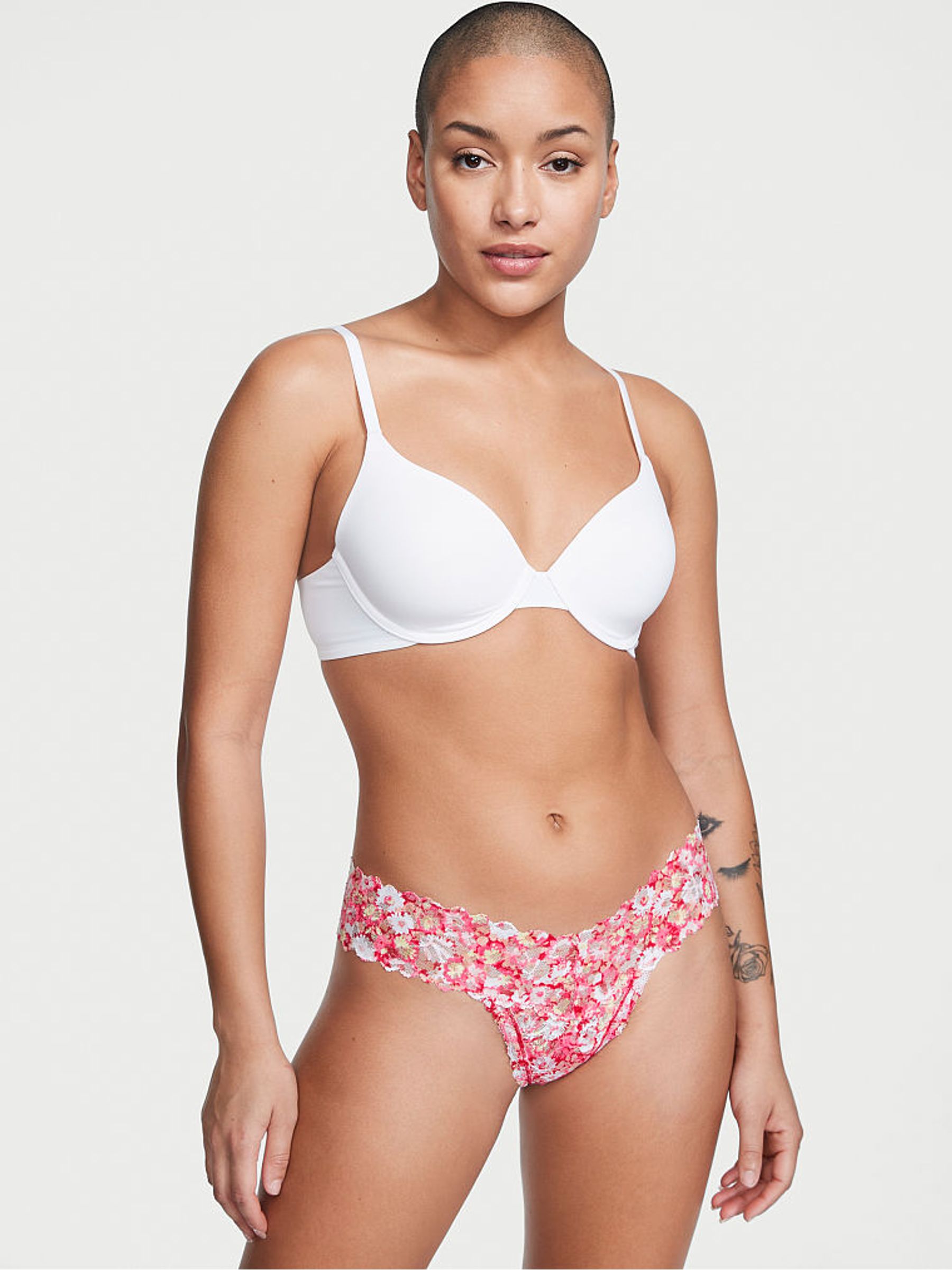 Ultimate Pink Menton Ditsy Thong Lace Knickers - Image 1 of 3