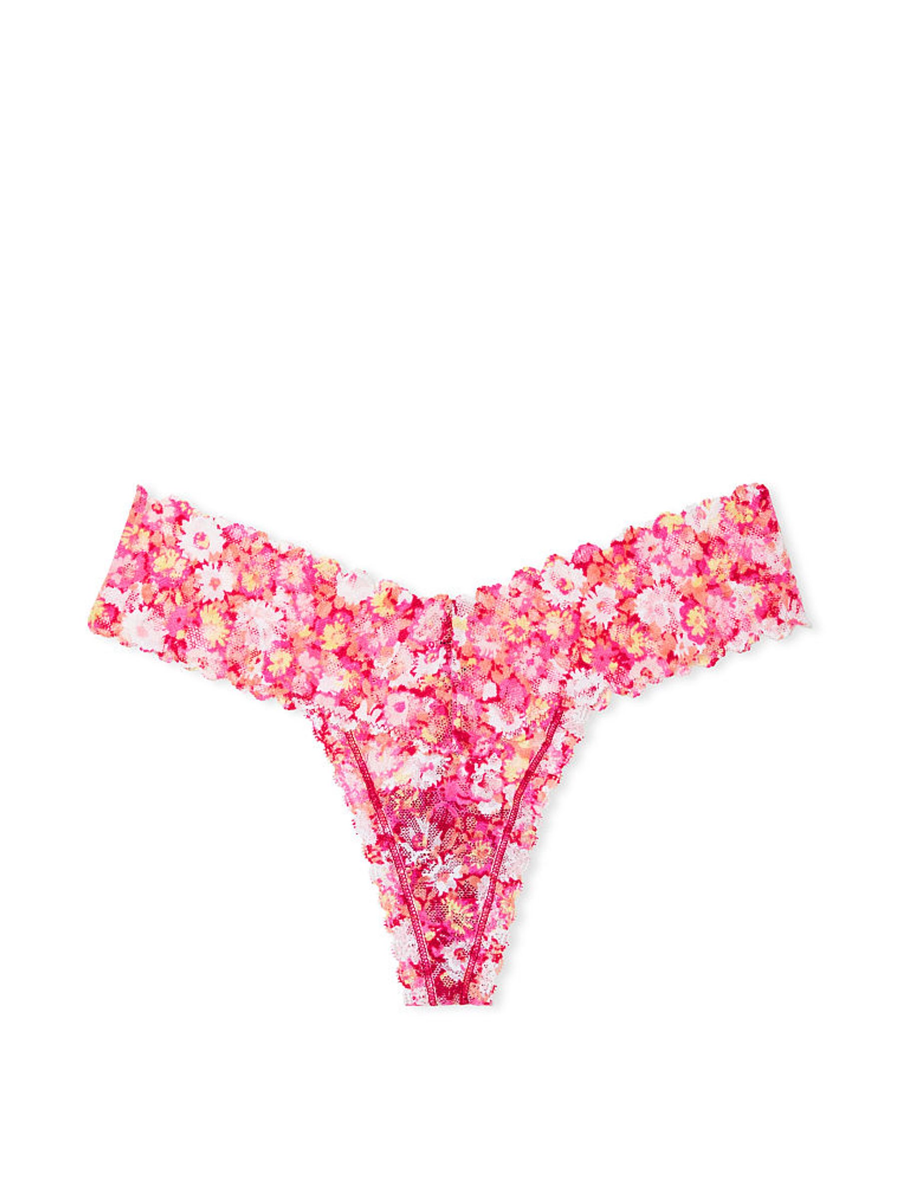 Ultimate Pink Menton Ditsy Thong Lace Knickers - Image 3 of 3