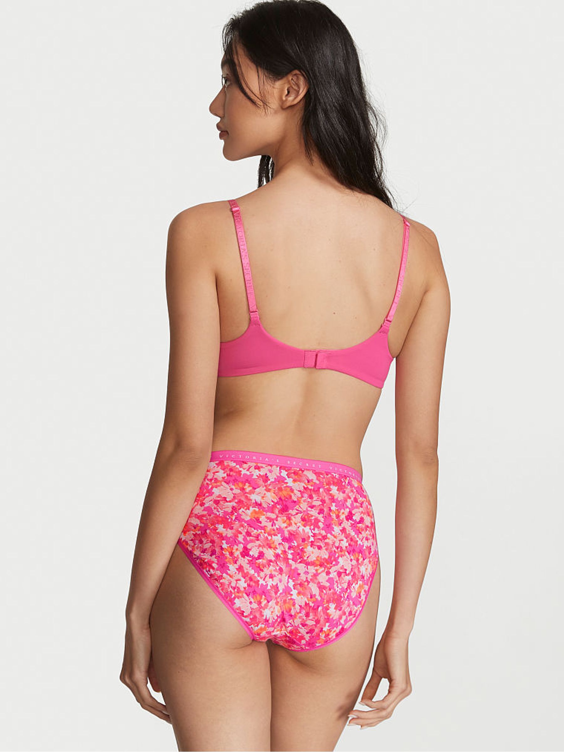Pink Splash Floral Stretch Cotton High Leg Brief Knickers - Image 2 of 3