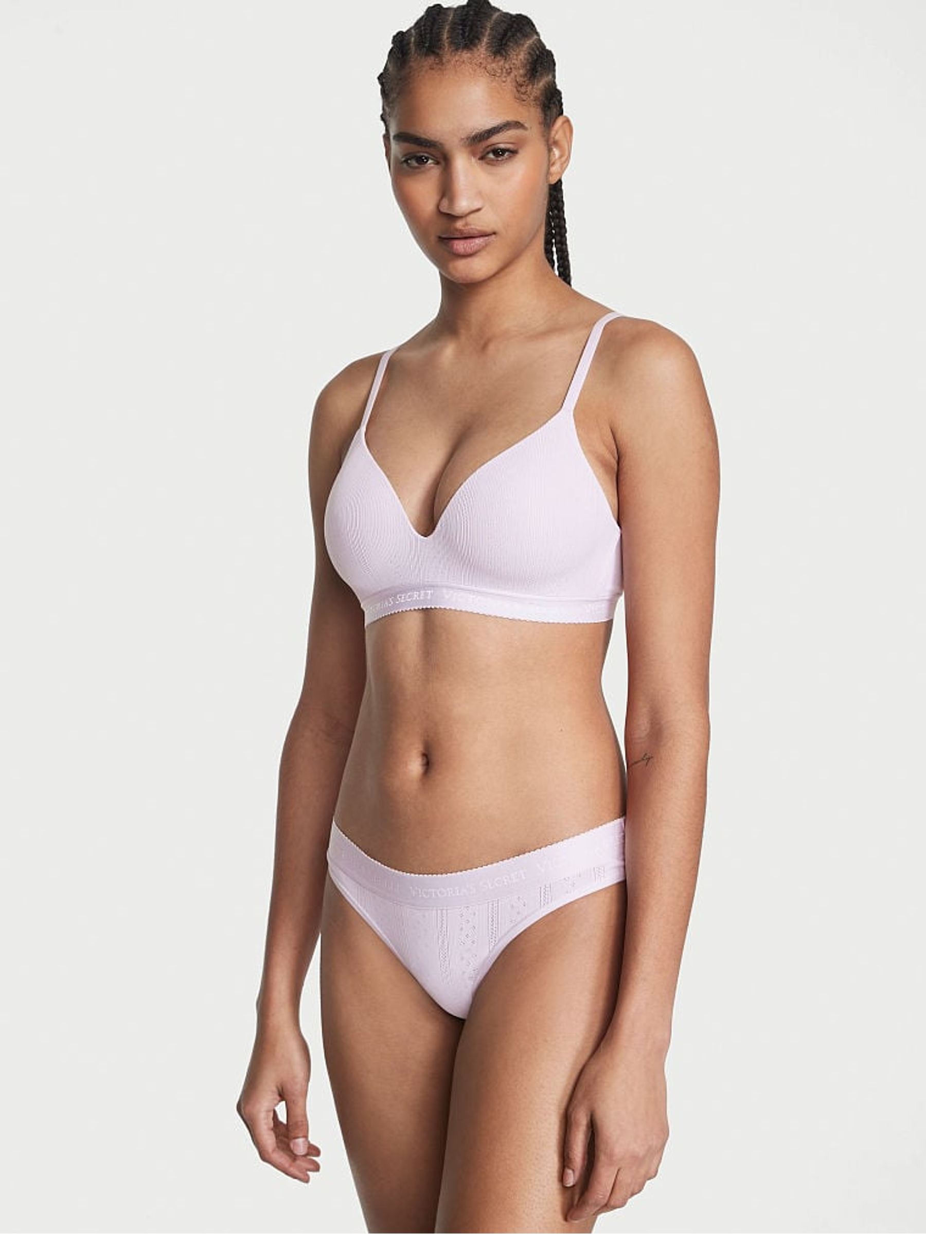 Perfume Logo Waist Pointelle Thong Knickers - Image 1 of 1