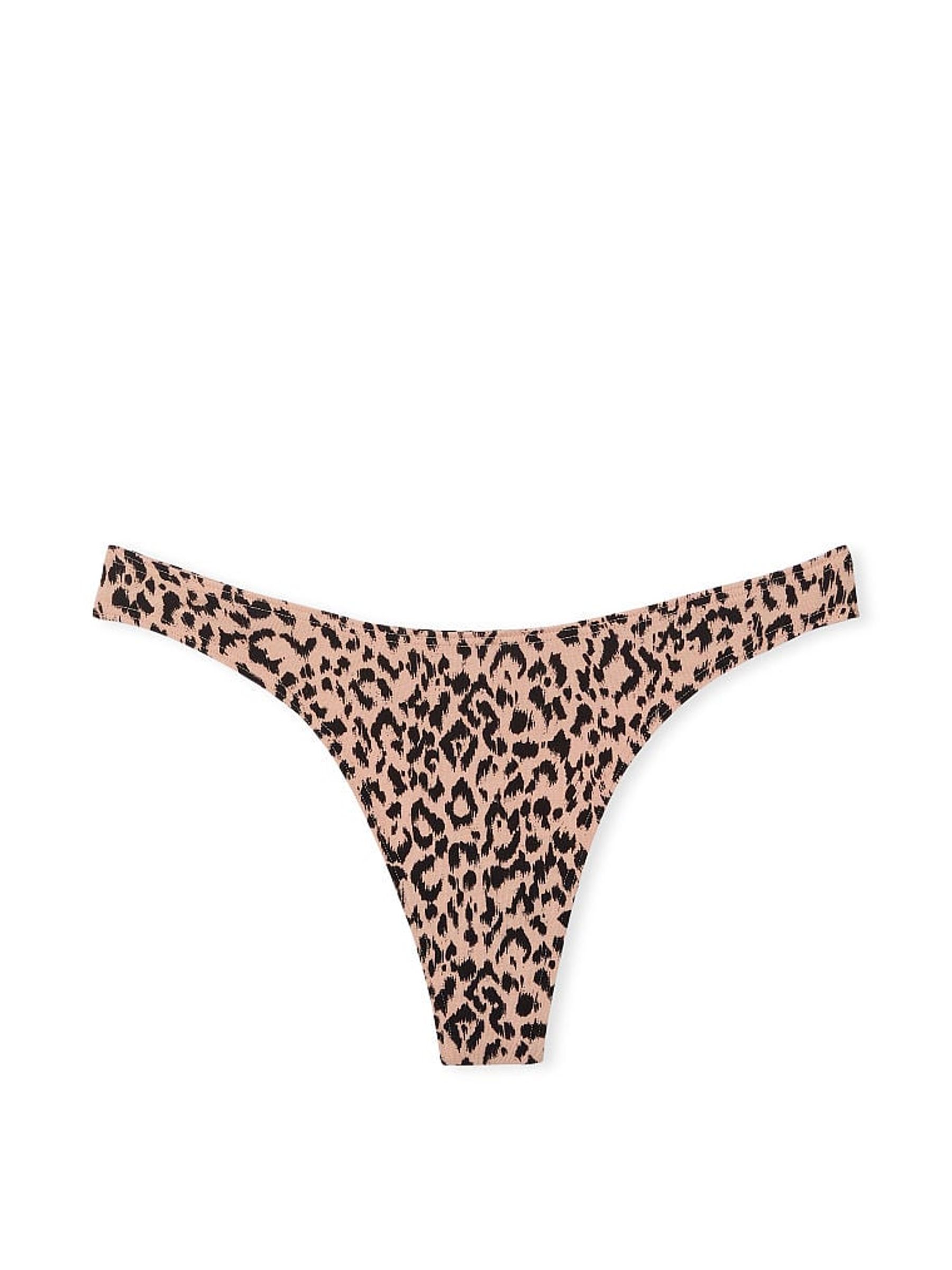 Leopard Brown High Leg Scoop Thong Knickers - Image 3 of 3
