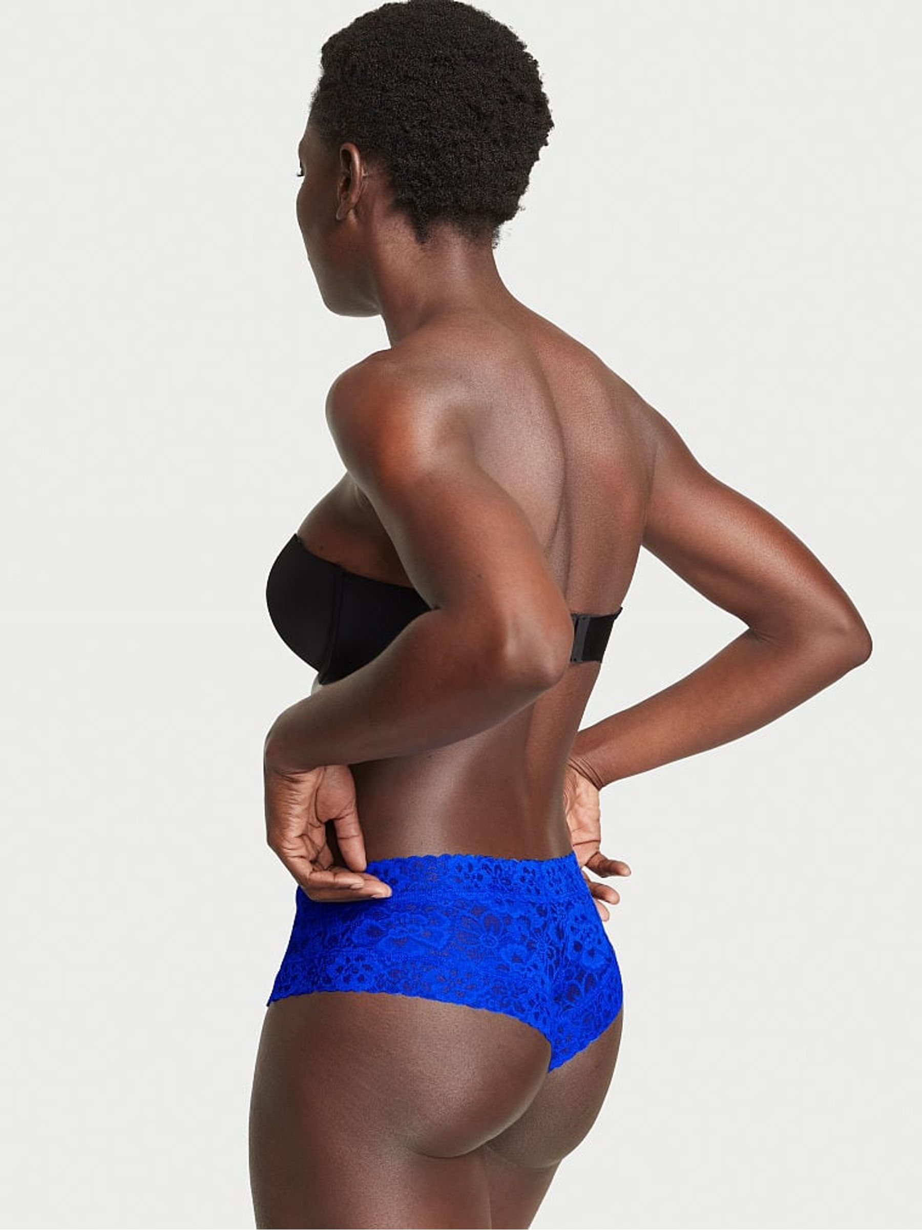 Cool Aqua Blue Lace Cheeky Knickers - Image 2 of 3