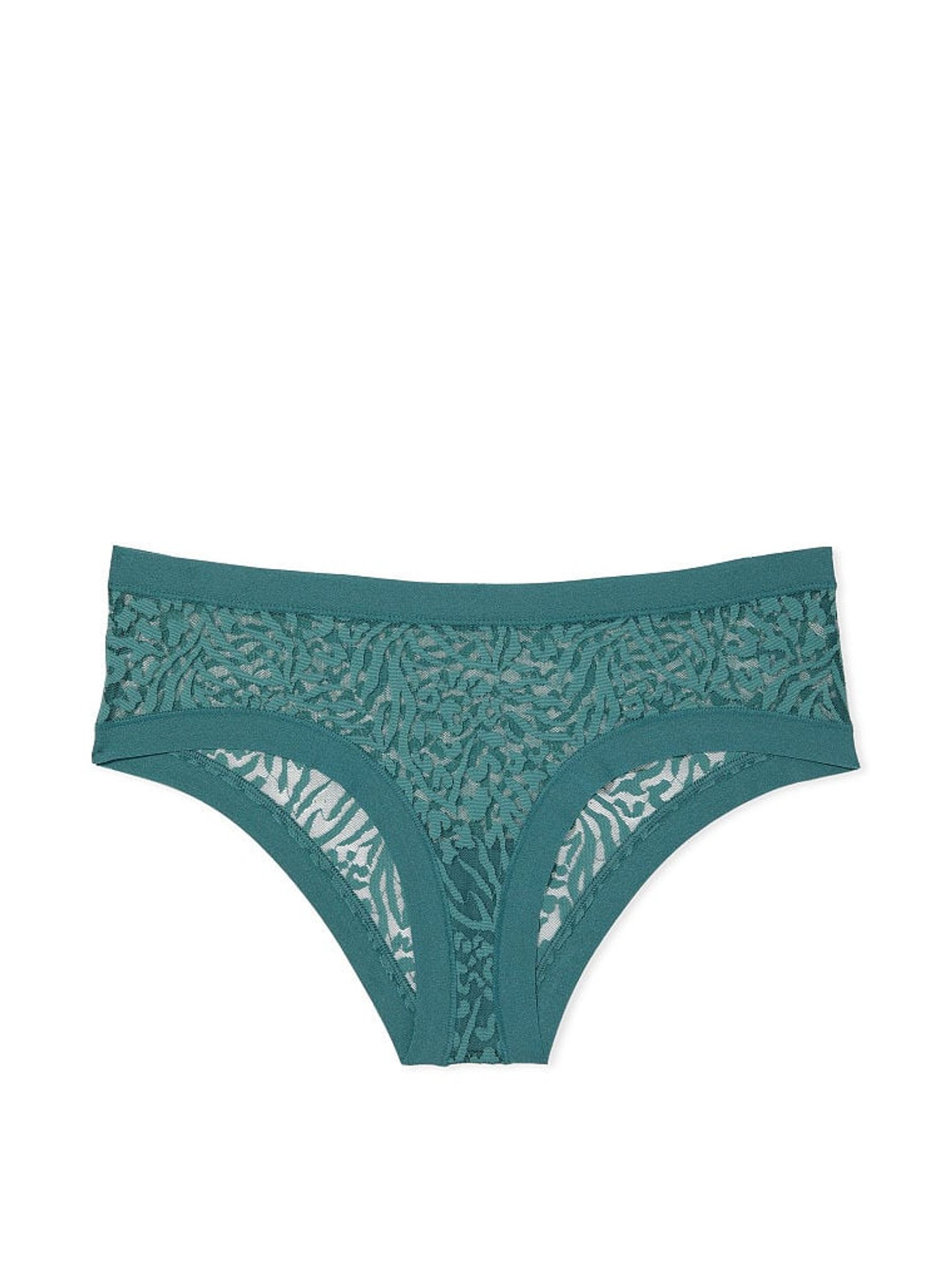 French Sage Green Mesh Cheeky No Show Knickers - Image 3 of 3