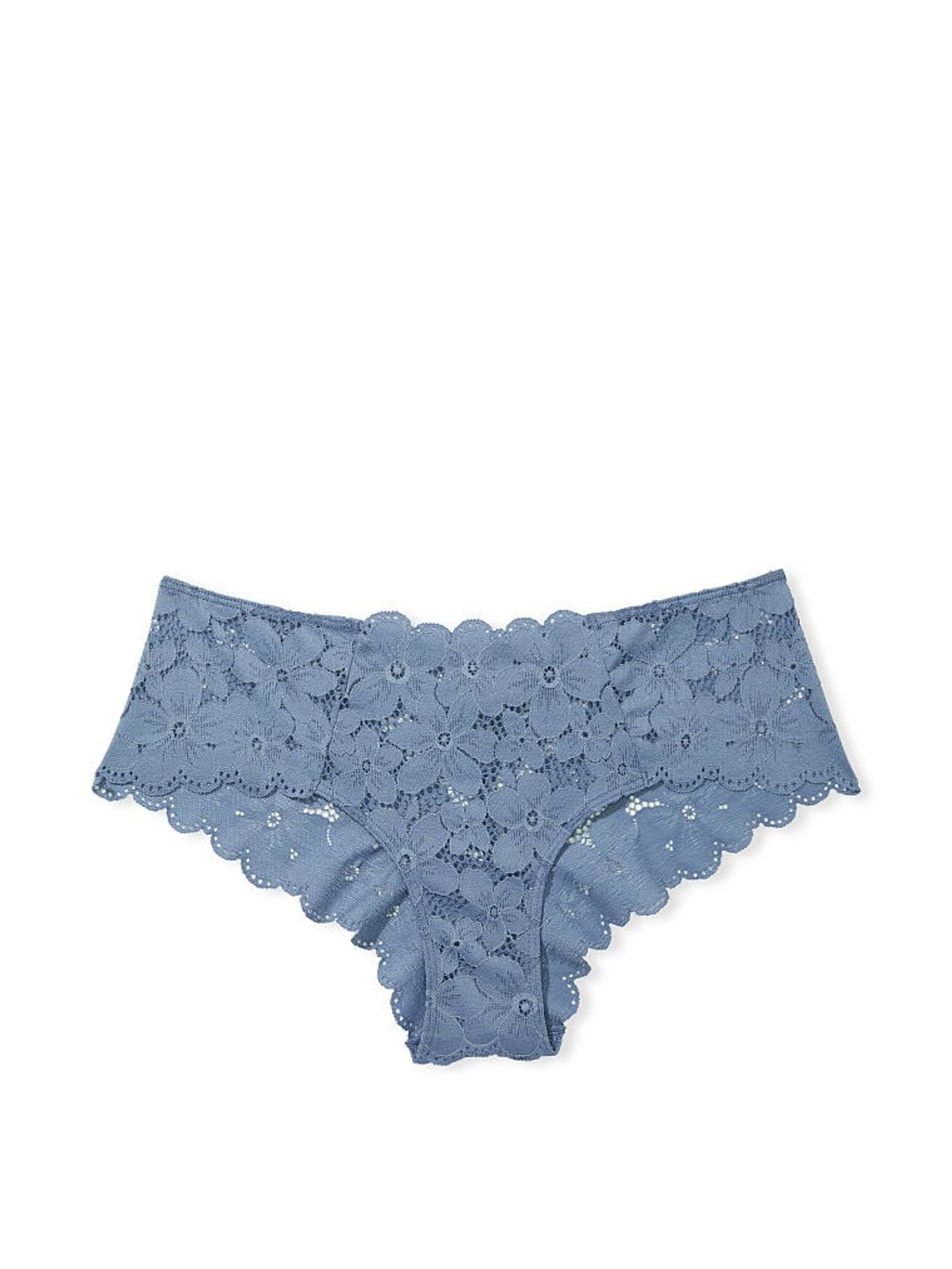 Faded Denim Blue Cheeky Lace Knickers - Image 3 of 3 Faded Denim Blue Cheeky Lace Knickers - Image 3 of 3