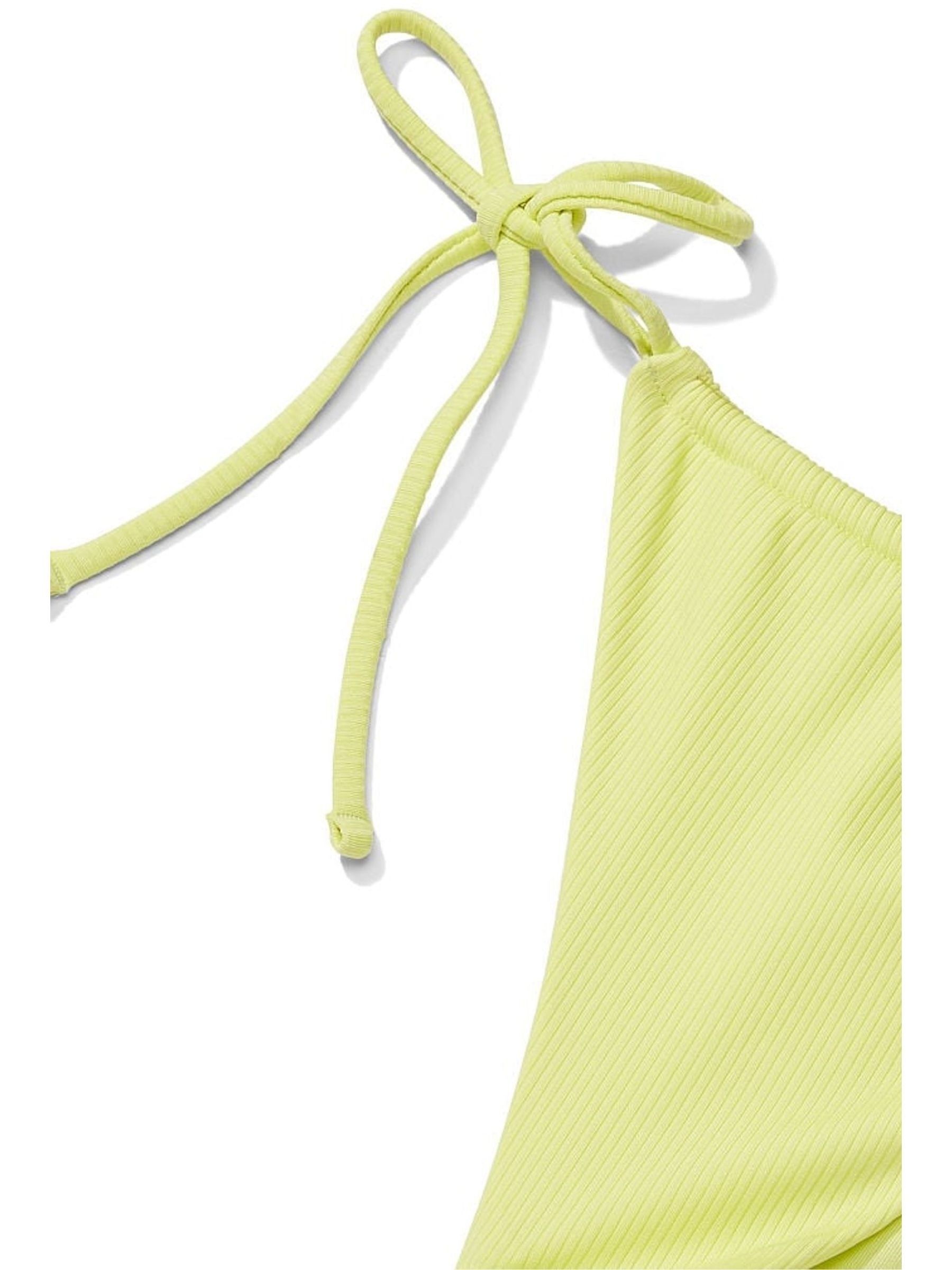 Yellow Lime Citron Tie Side High Leg Bikini Bottom - Image 4 of 4