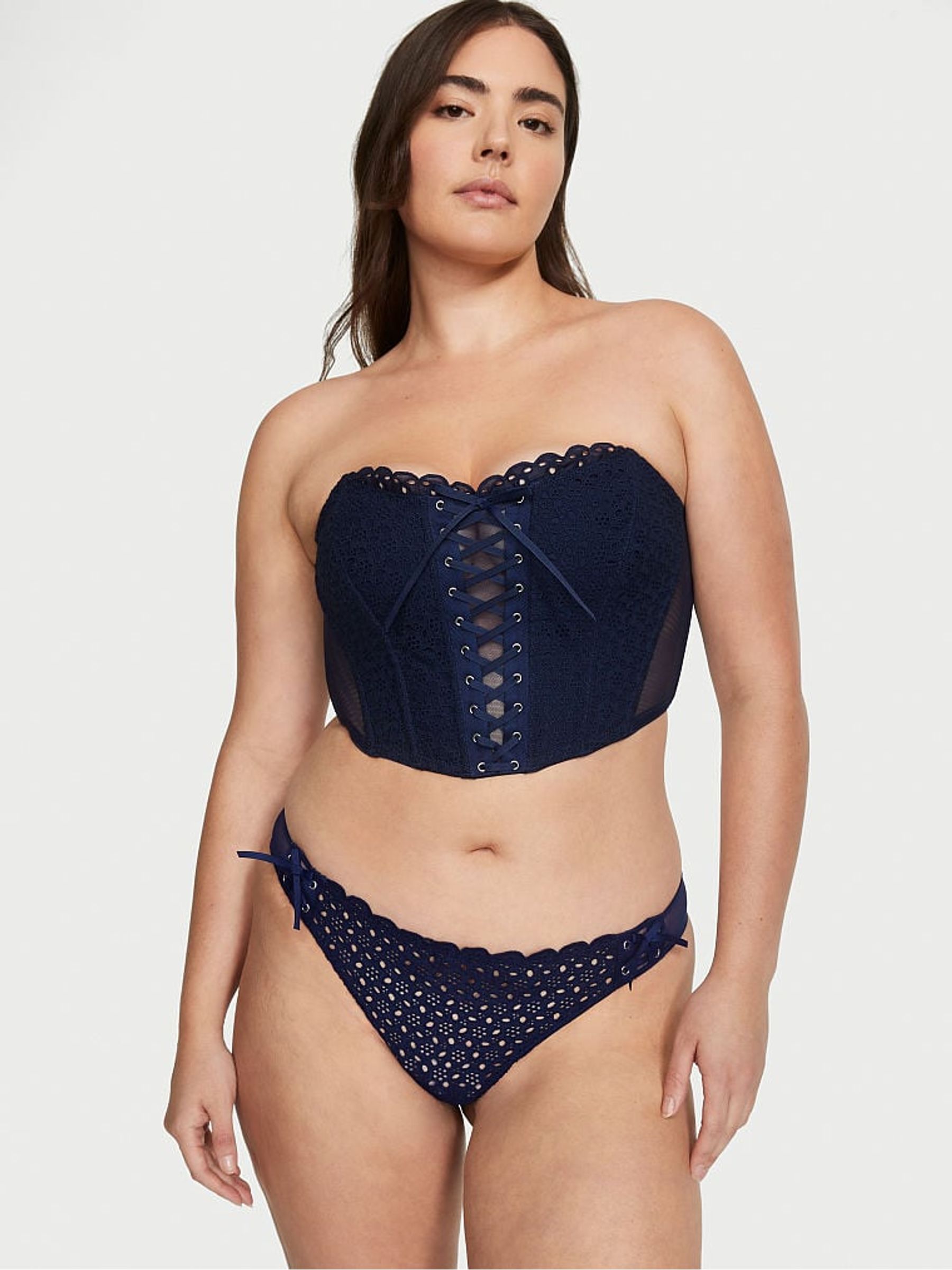 Ensign Dream Angels Eyelet Lace Up Strapless Bra Top - Image 3 of 4