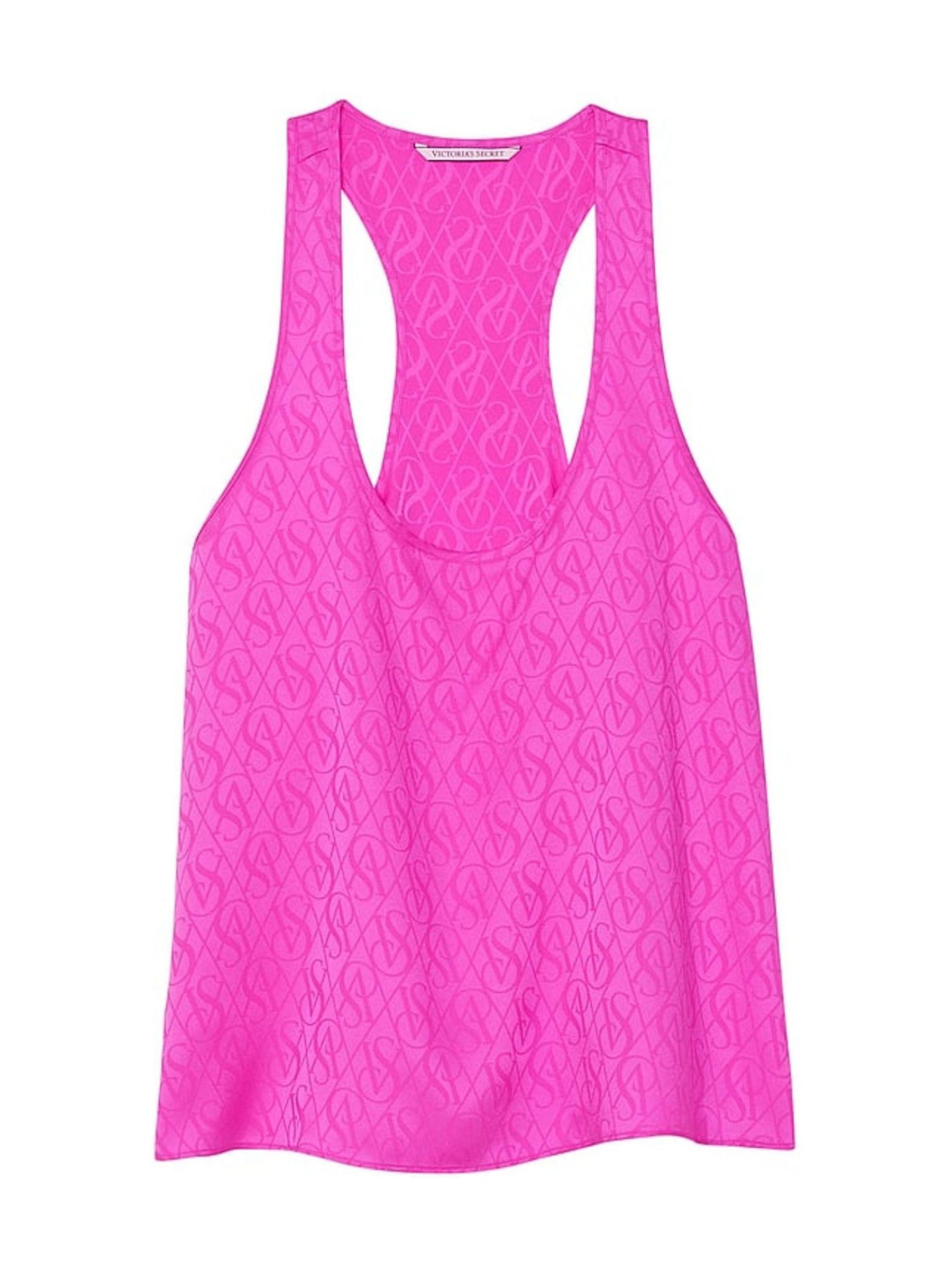 Pink Berry Logo Satin Racerback Pyjama Top - Image 3 of 3