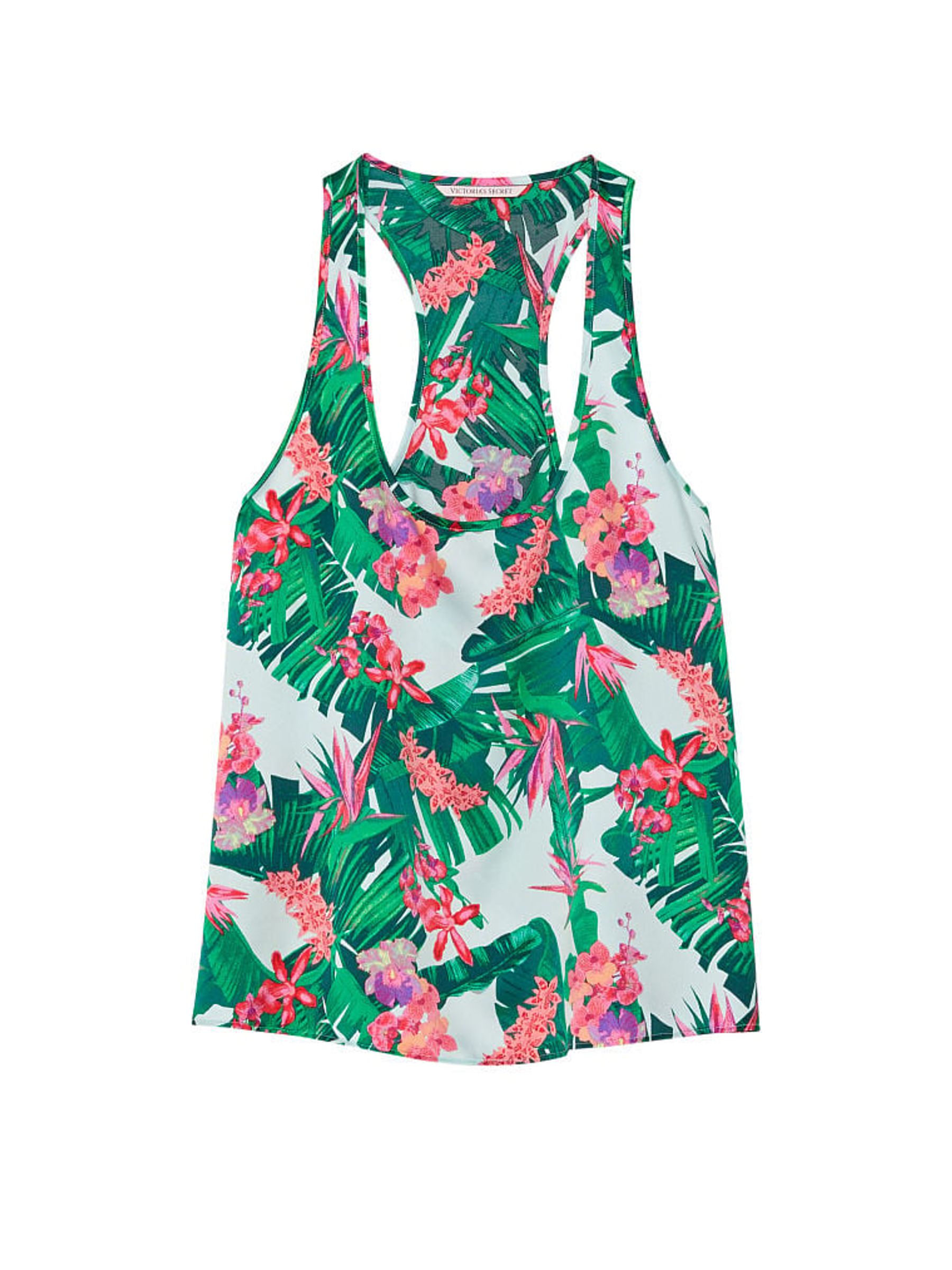 Tropic Blue Satin Racerback Pyjama Top - Image 4 of 4
