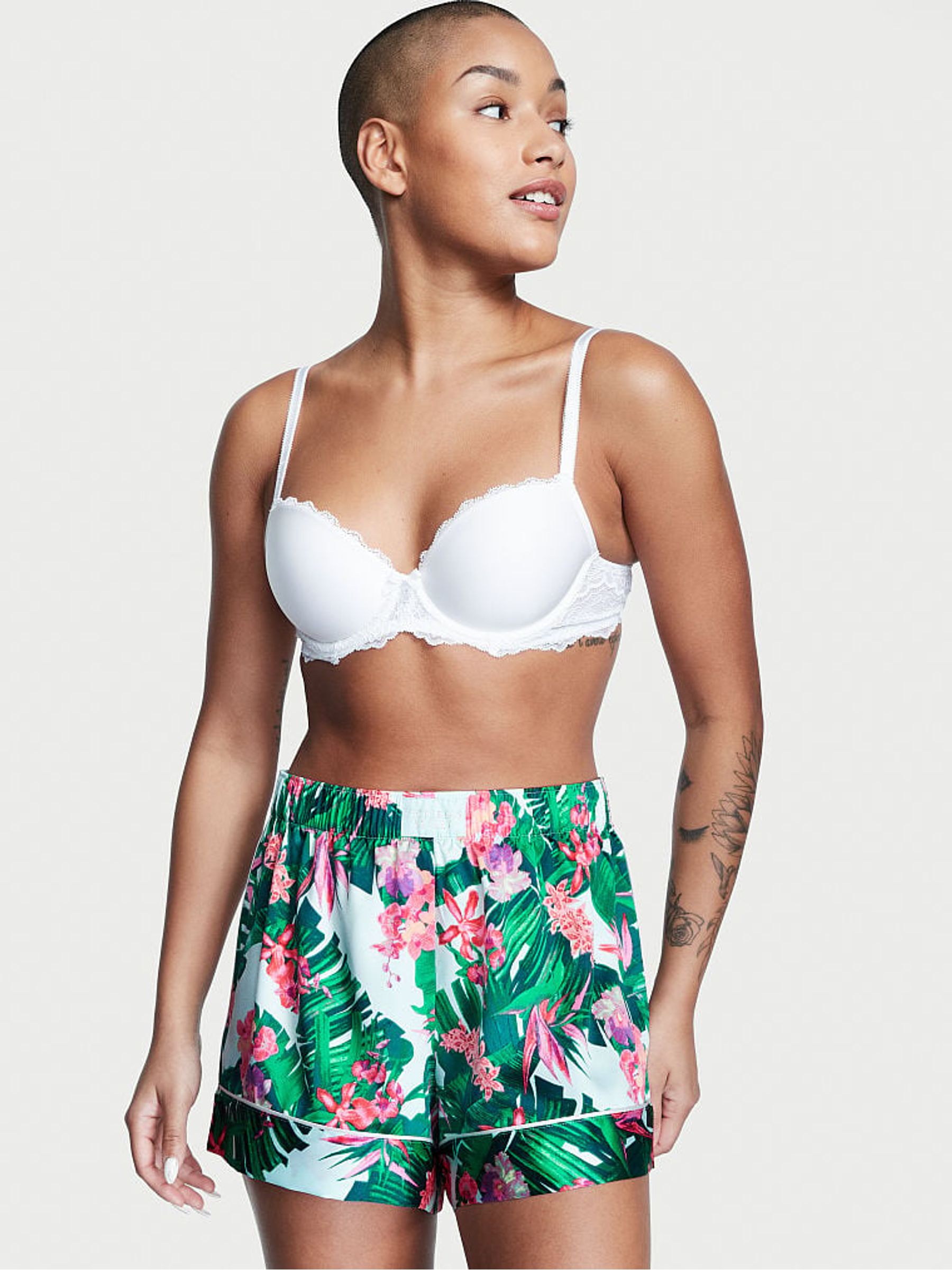 Tropic Resort Green Satin Pyjama Short - Image 1 of 1