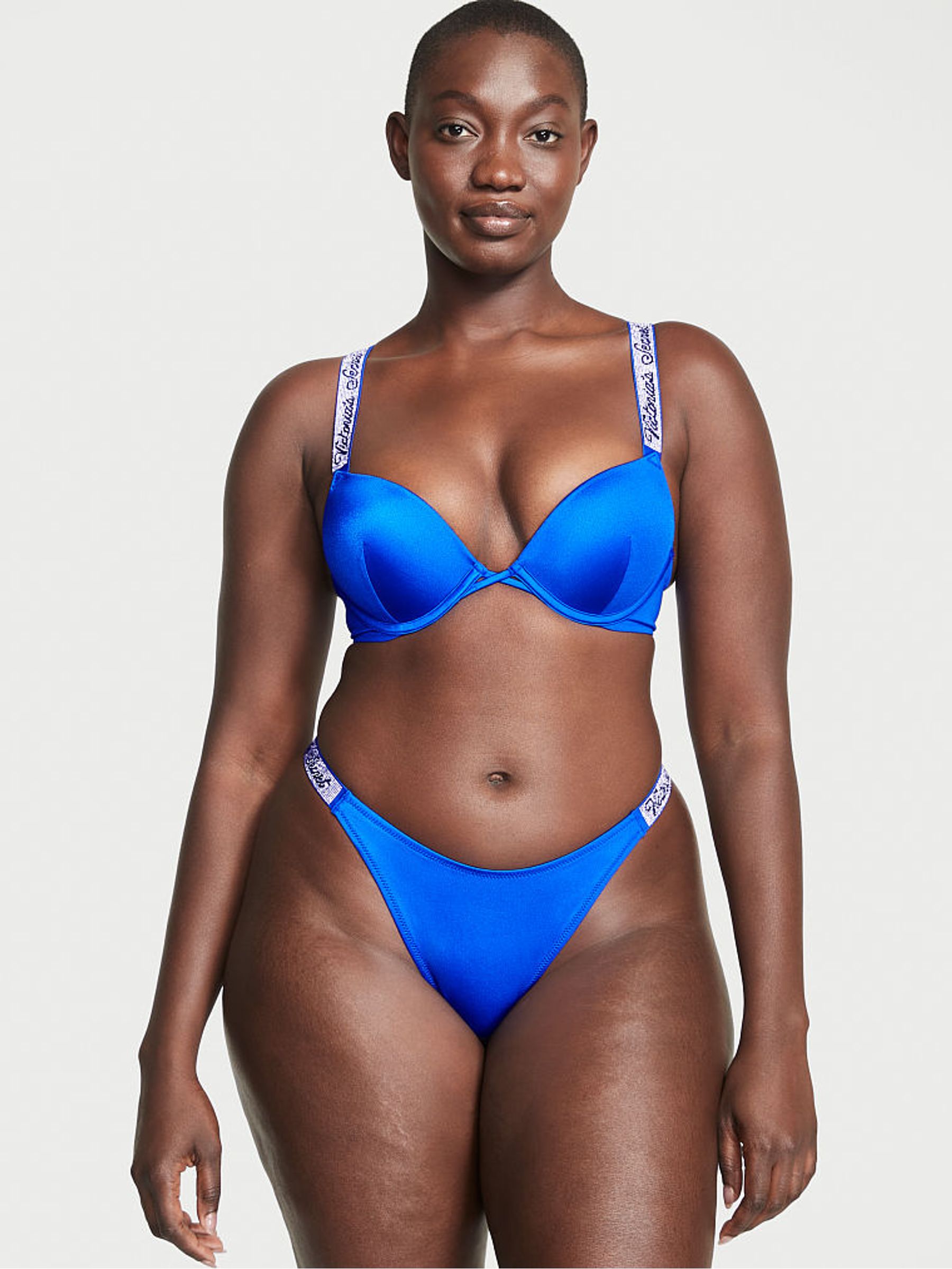 Blue Oar Add 2 Cups Push Up Shine Strap Swim Bikini Top - Image 1 of 4