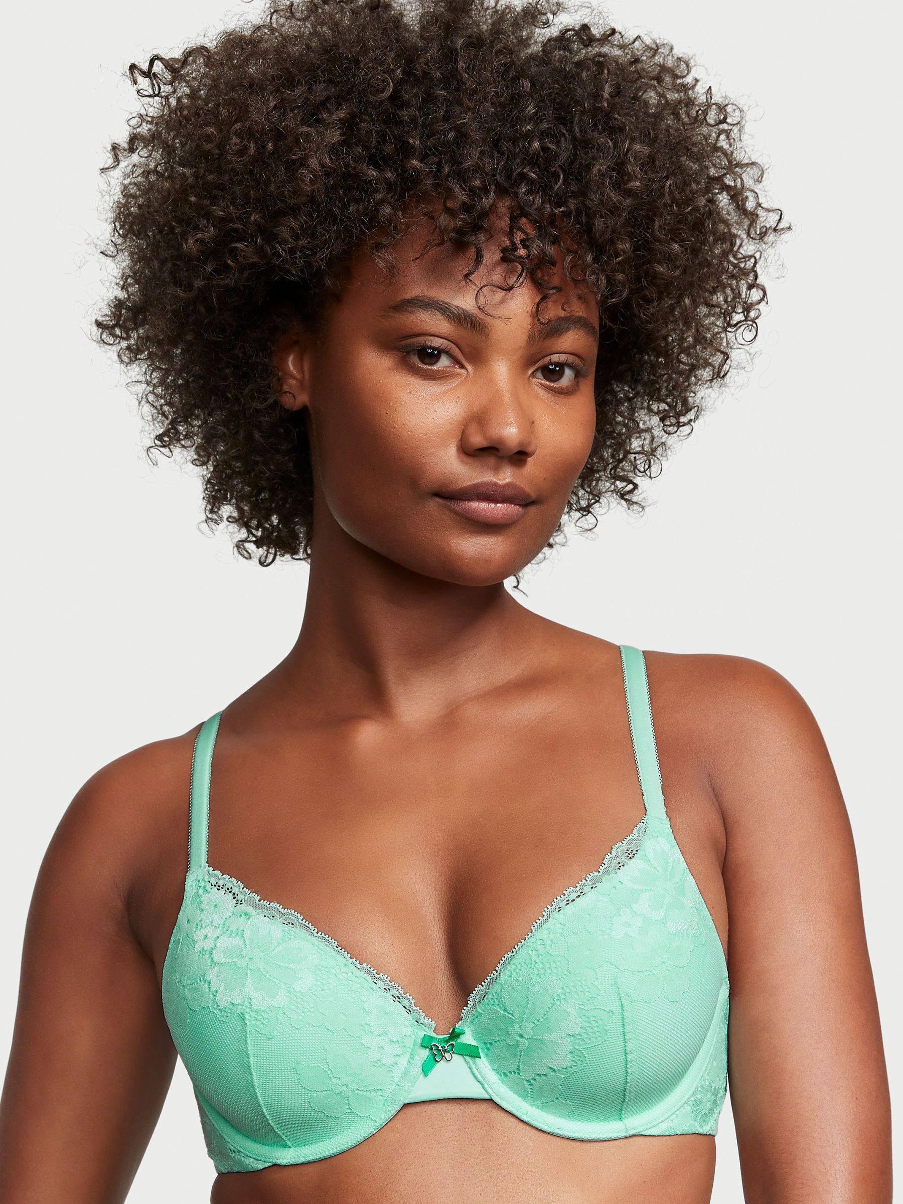 Creme de Mint Green Lace Lightly Lined Full Cup Bra - Image 1 of 3