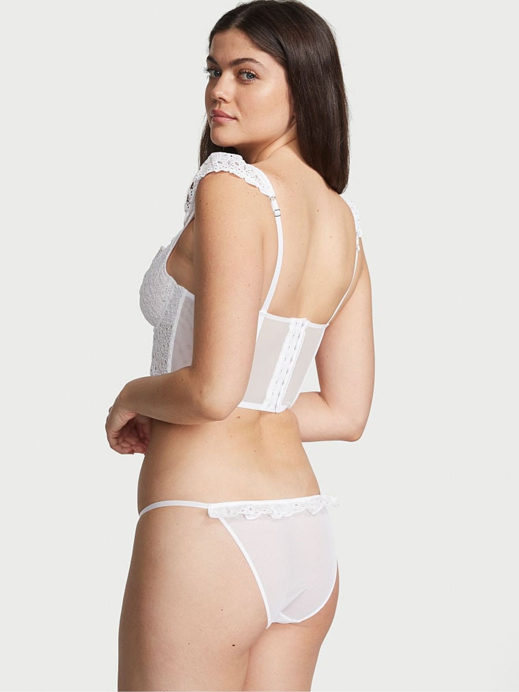 VS White Bikini Broderie Knickers - Image 2 of 3