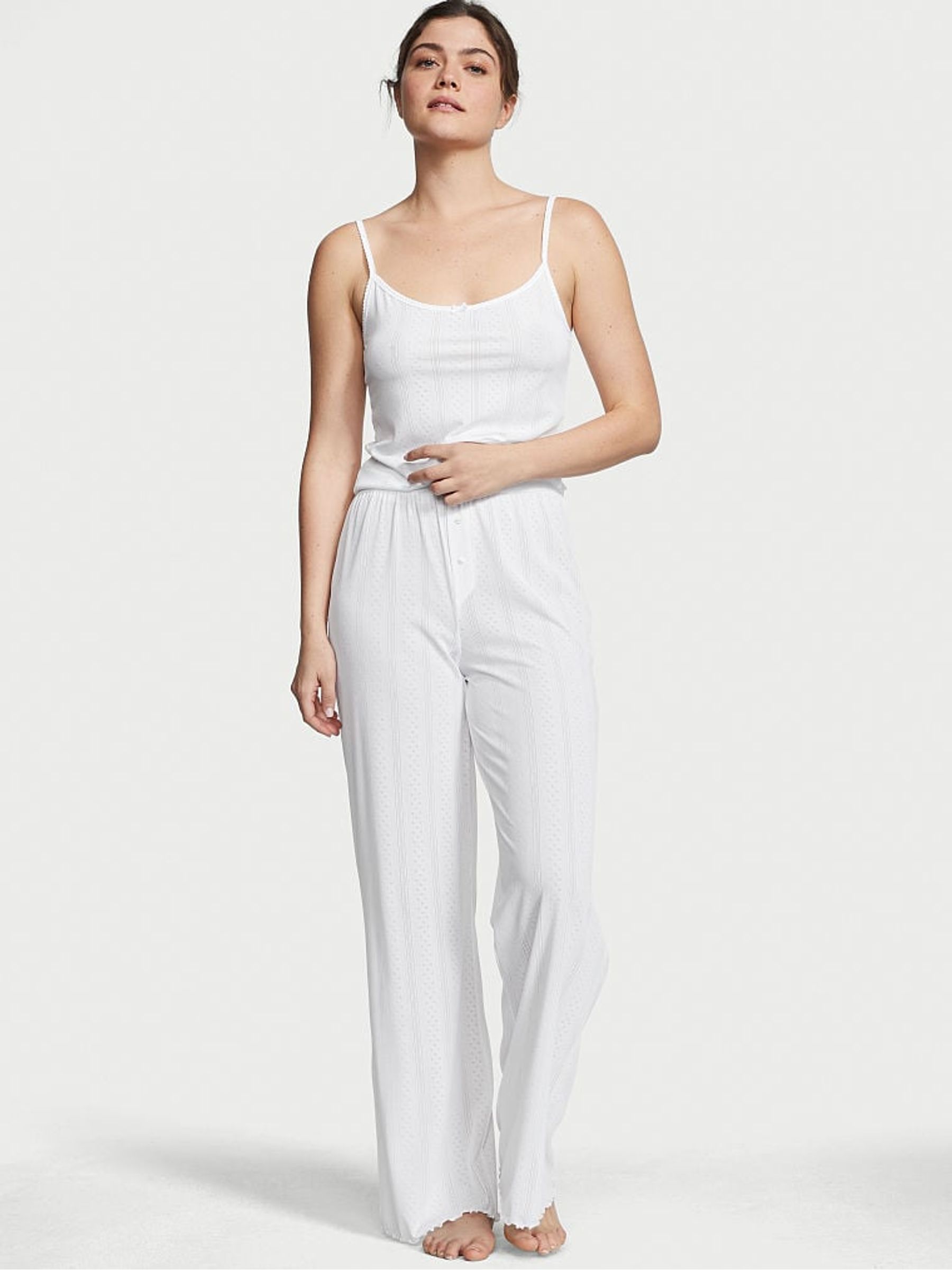 White Cami Long Pyjamas - Image 1 of 3