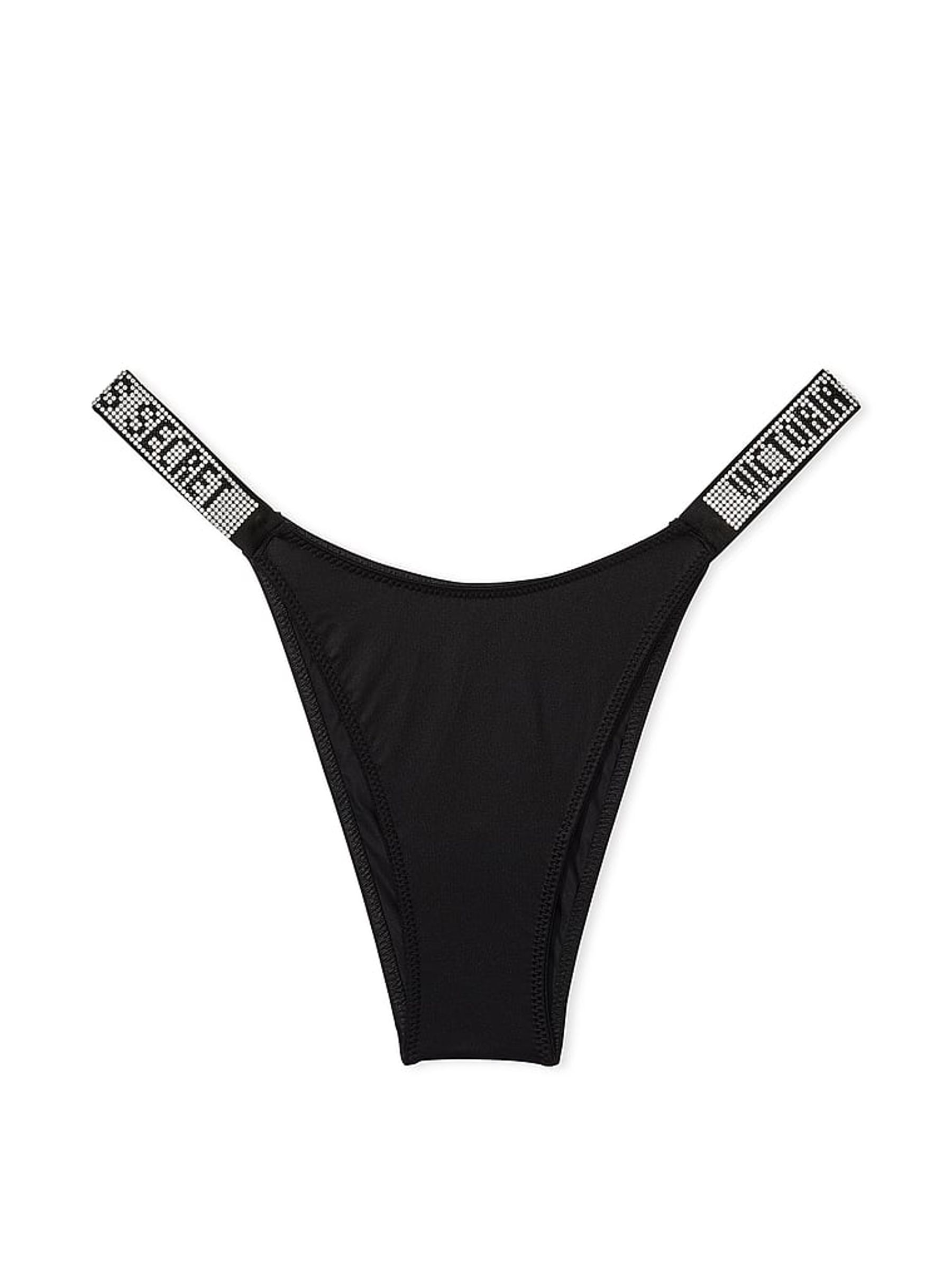 Black Brazilian Shine Strap Knickers - Image 3 of 4