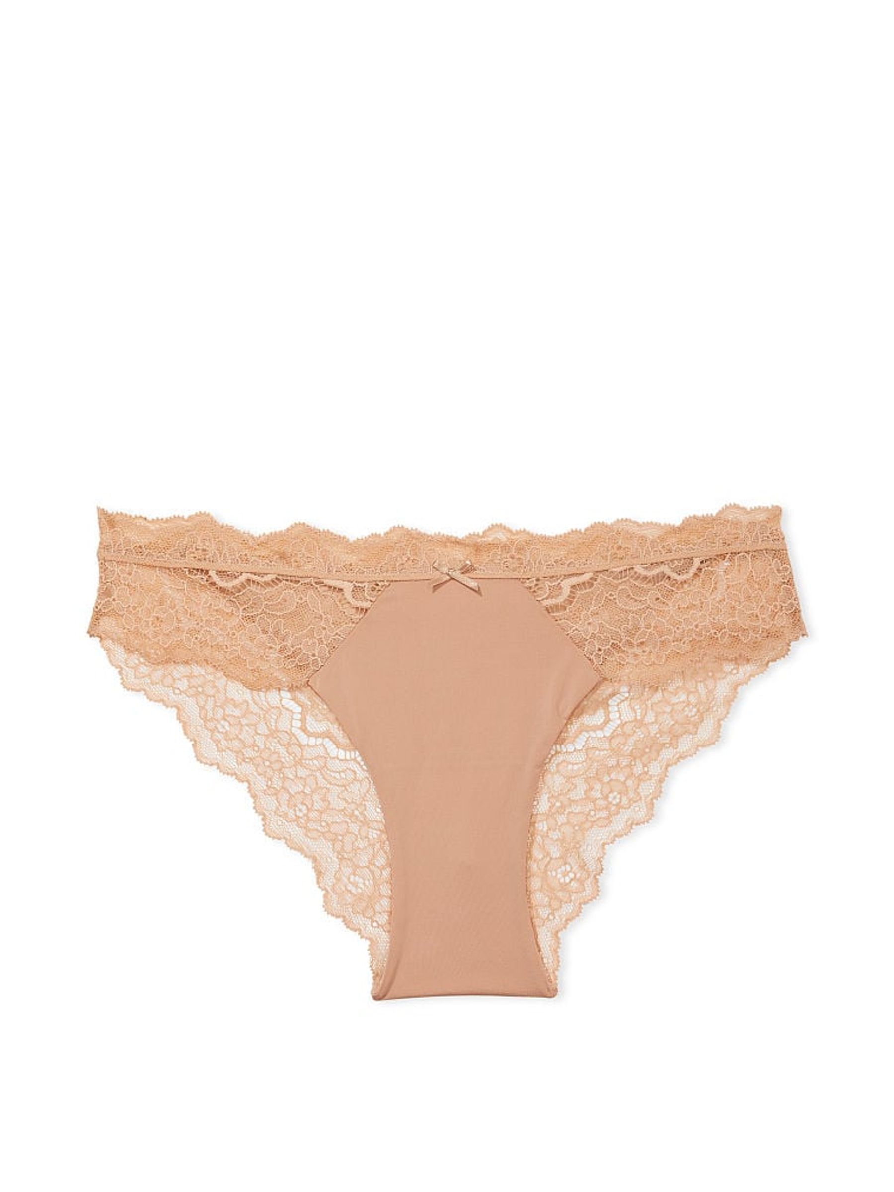 Sweet Praline Nude Lace Trim Cheeky Knickers - Image 1 of 1
