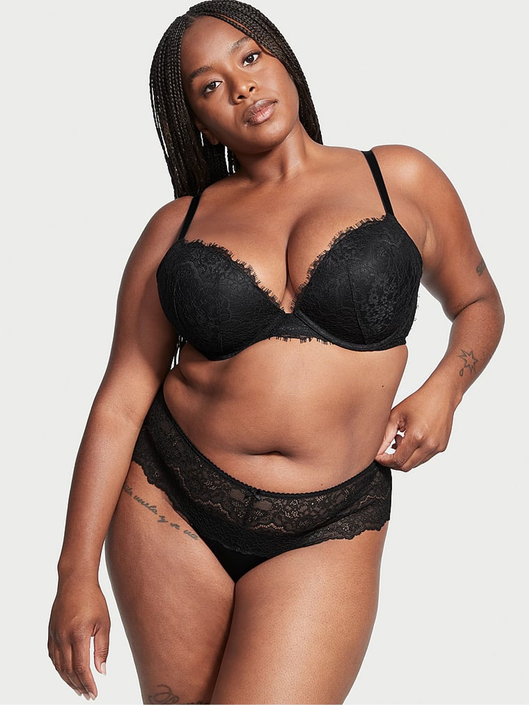 Black Lace Hipster Thong Knickers - Image 1 of 3
