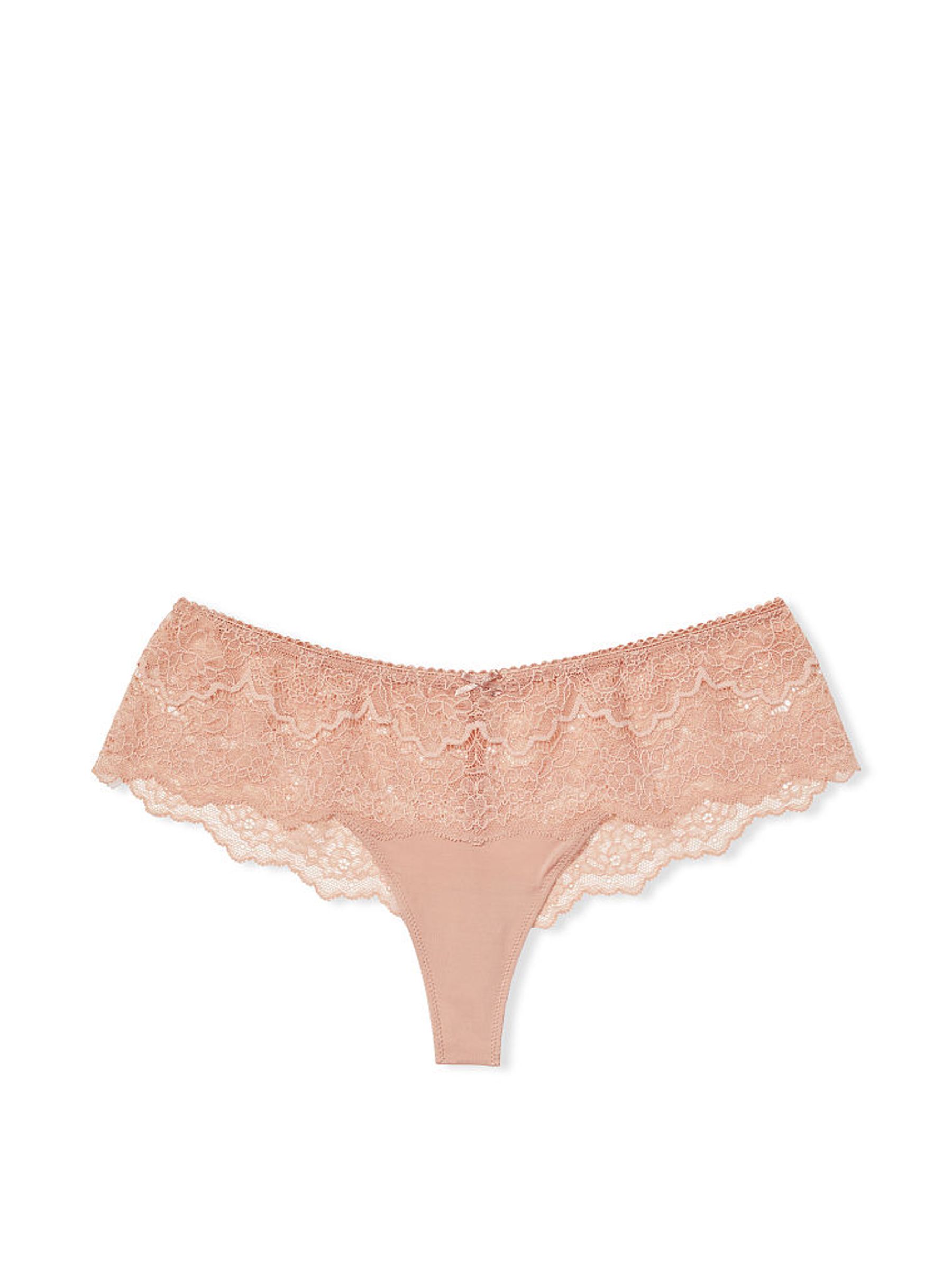 Sweet Praline Nude Lace Trim Hipster Thong Knickers - Image 3 of 3
