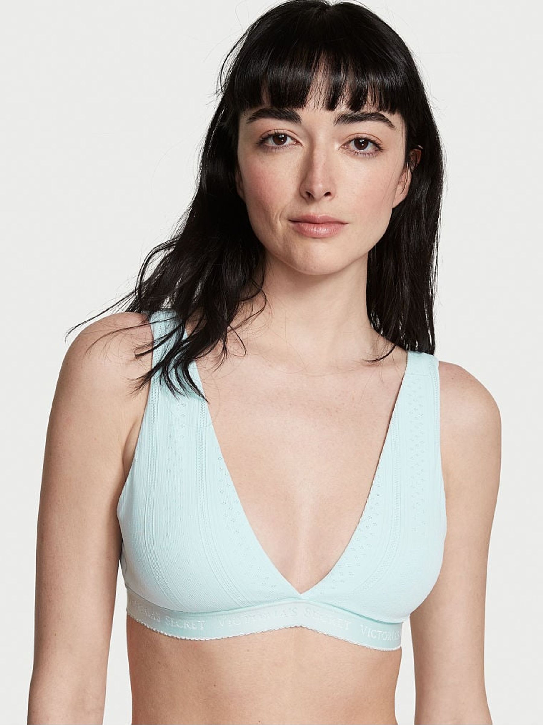 Resort Blue Cotton Bralette - Image 1 of 3