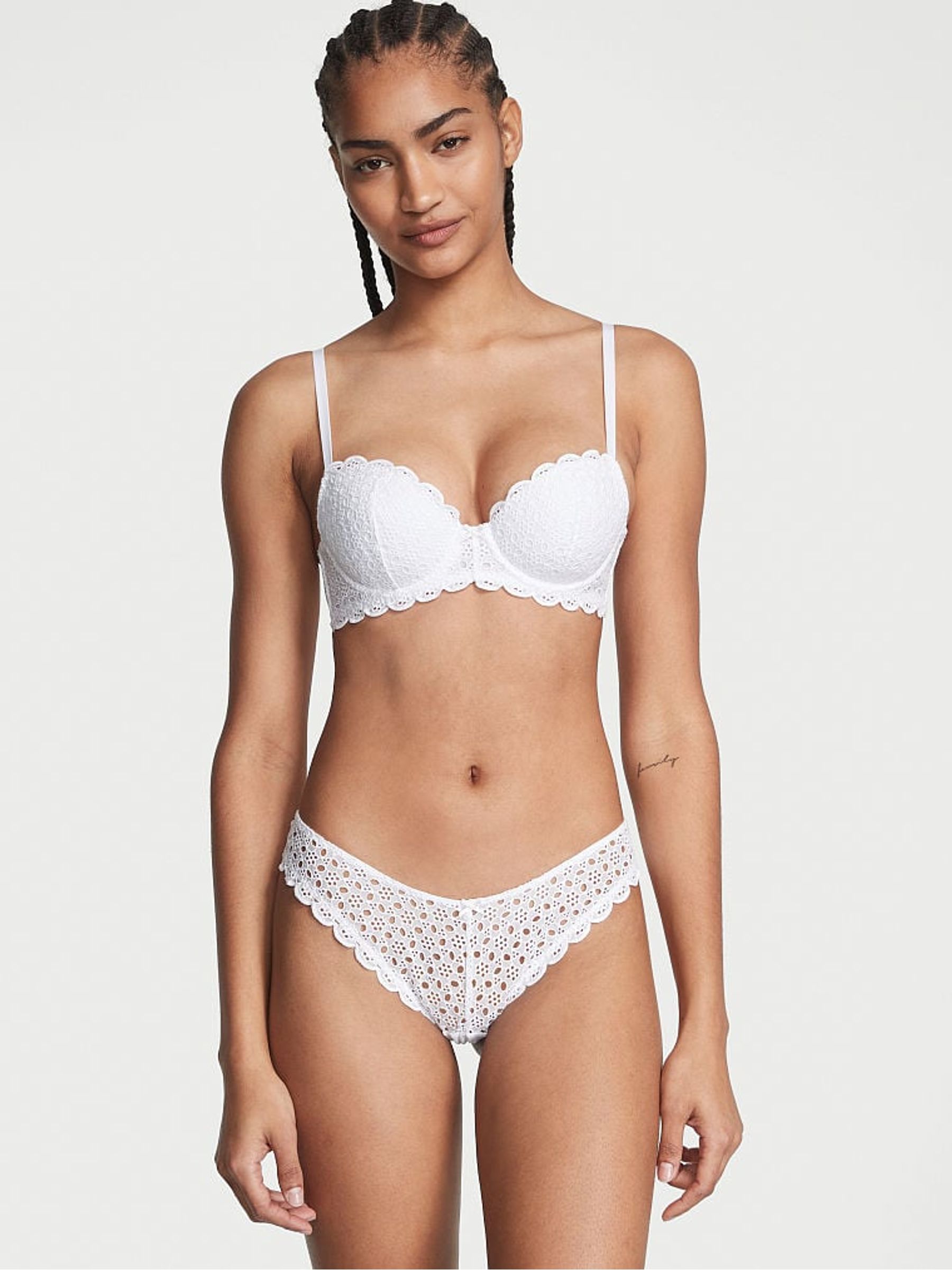 VS White Brazilian Broderie Knickers - Image 1 of 4