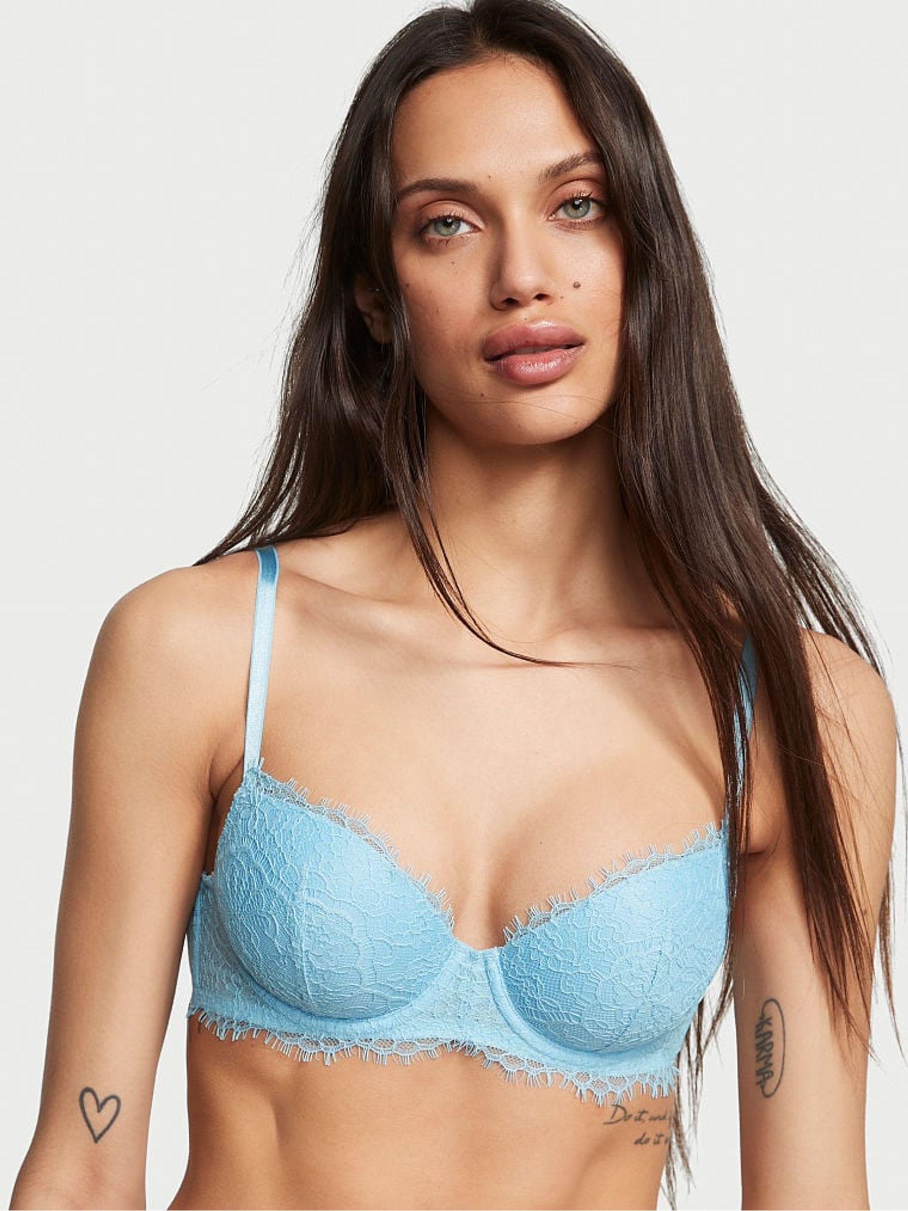 Blue Topaz Lace Lightly Lined Demi Bra - Image 1 of 3