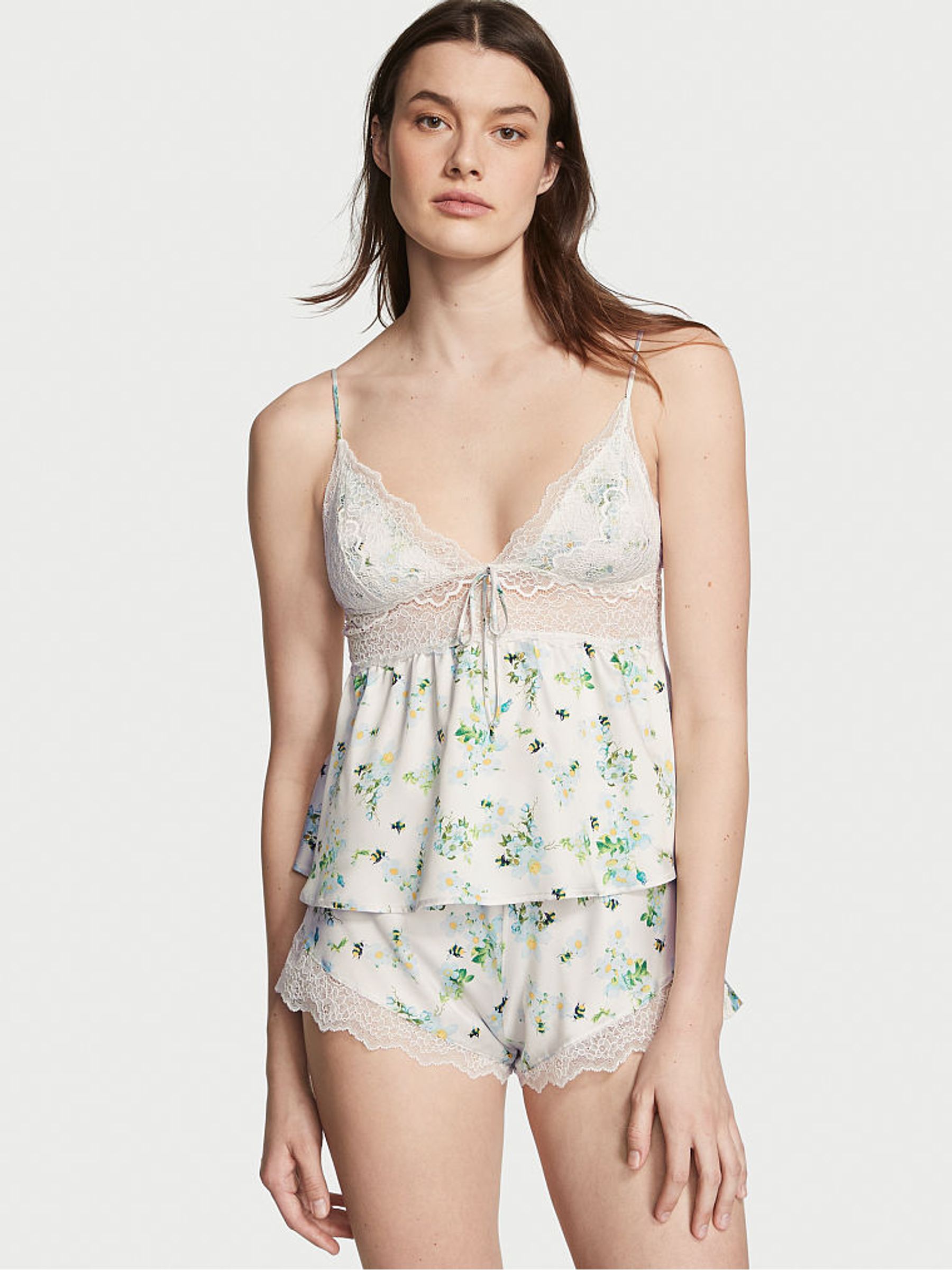 Honey Bee Floral White Cami Set - Image 1 of 1