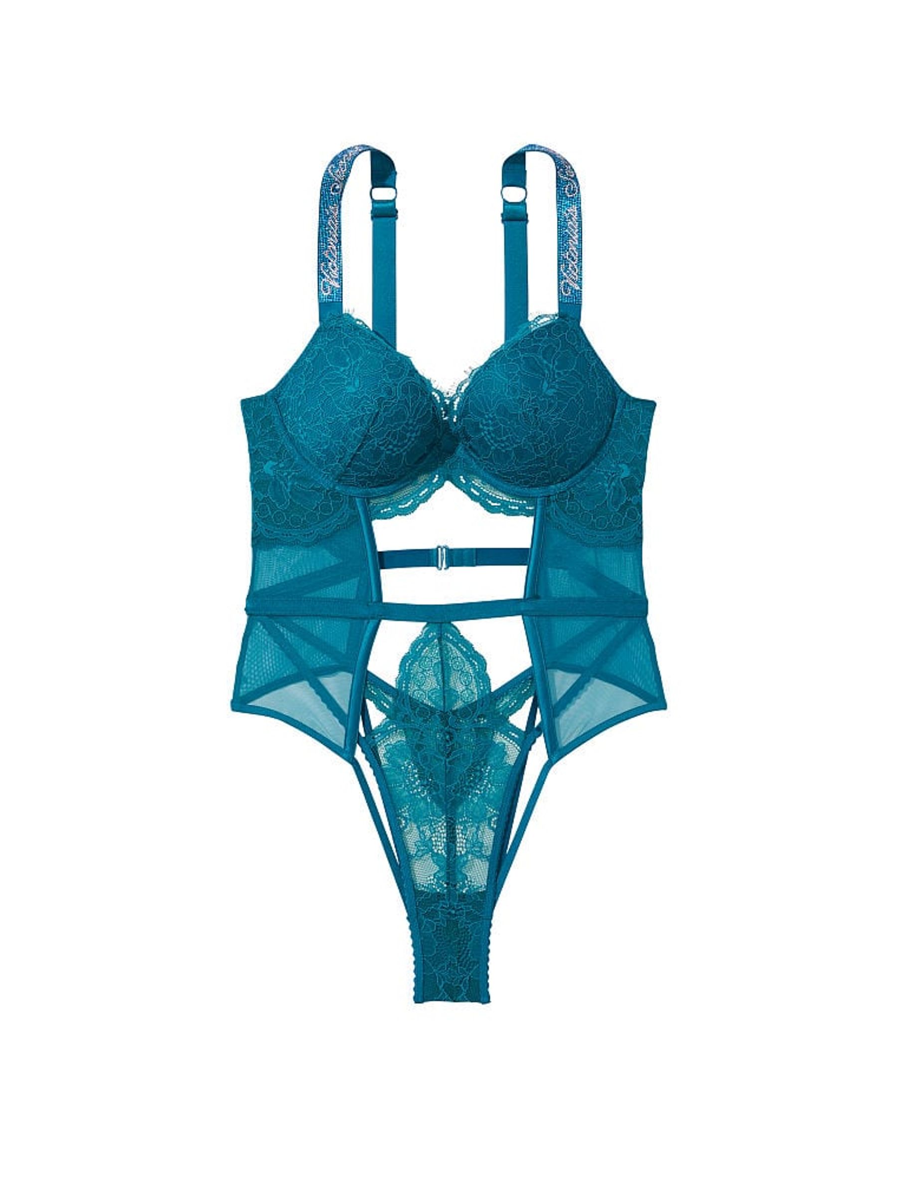 Evening Tide Blue Push Up Shine Strap Teddy - Image 3 of 3