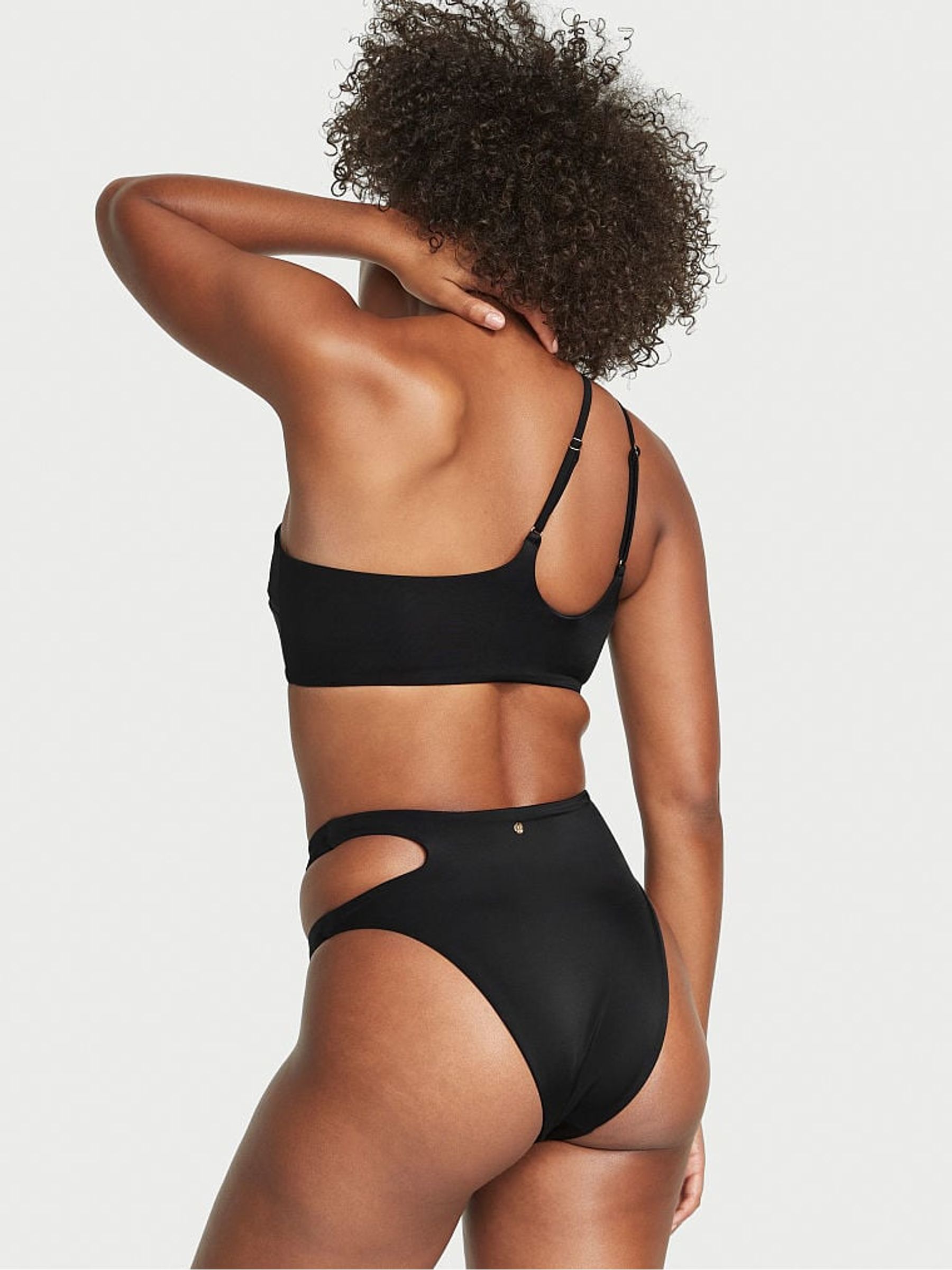 Black Nero Cut Out High Waist Cheeky Swim Bikini Bottom - Image 2 of 3