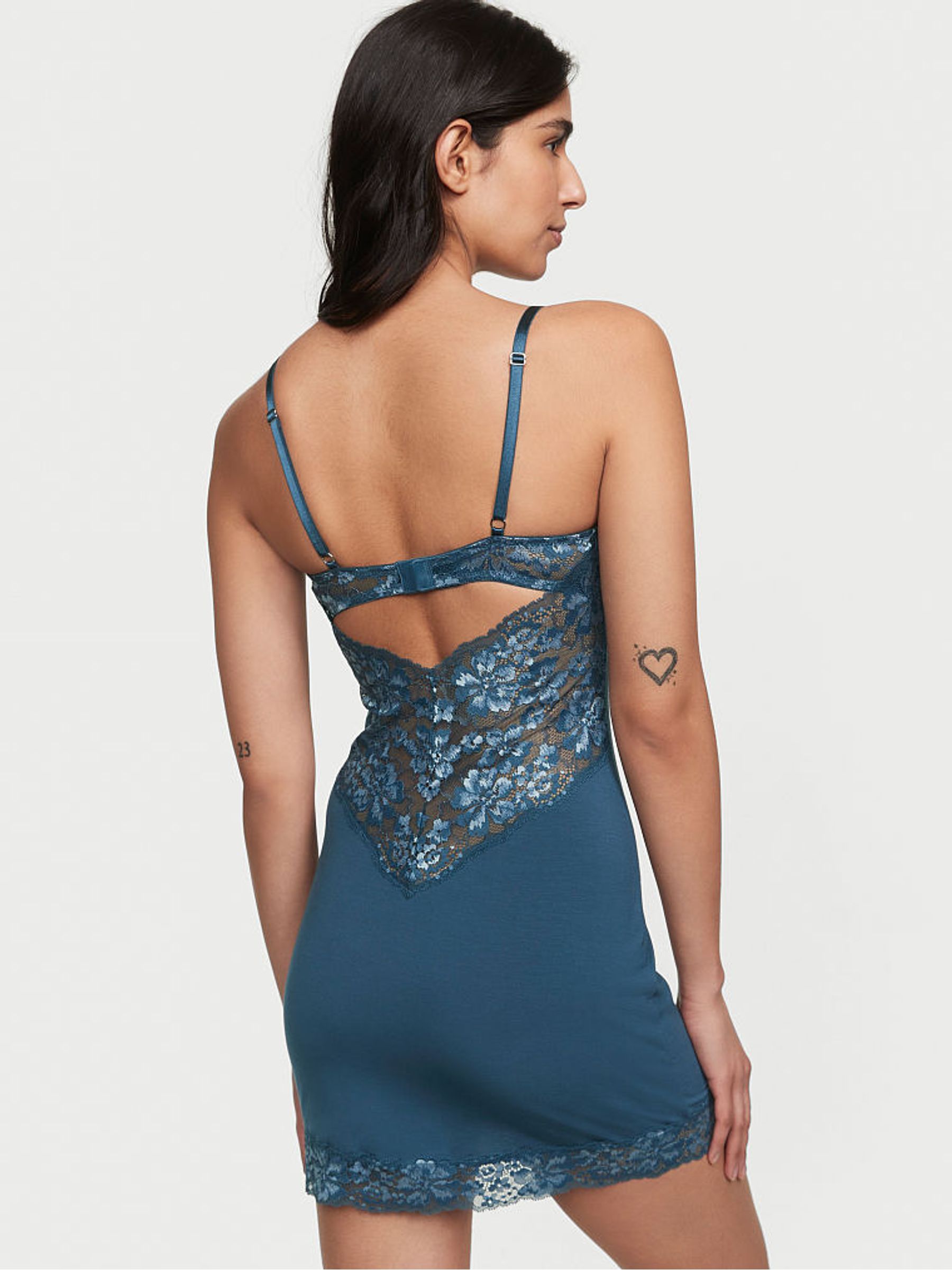 Blue Midnight Sea Modal Slip Dress - Image 2 of 3