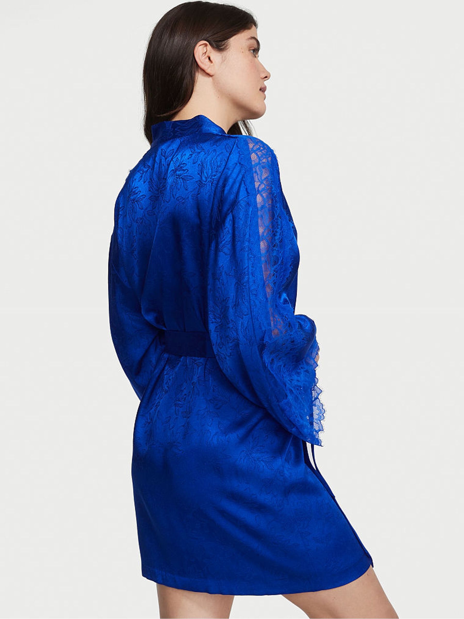 Blue Oar Satin Lace Robe - Image 2 of 4