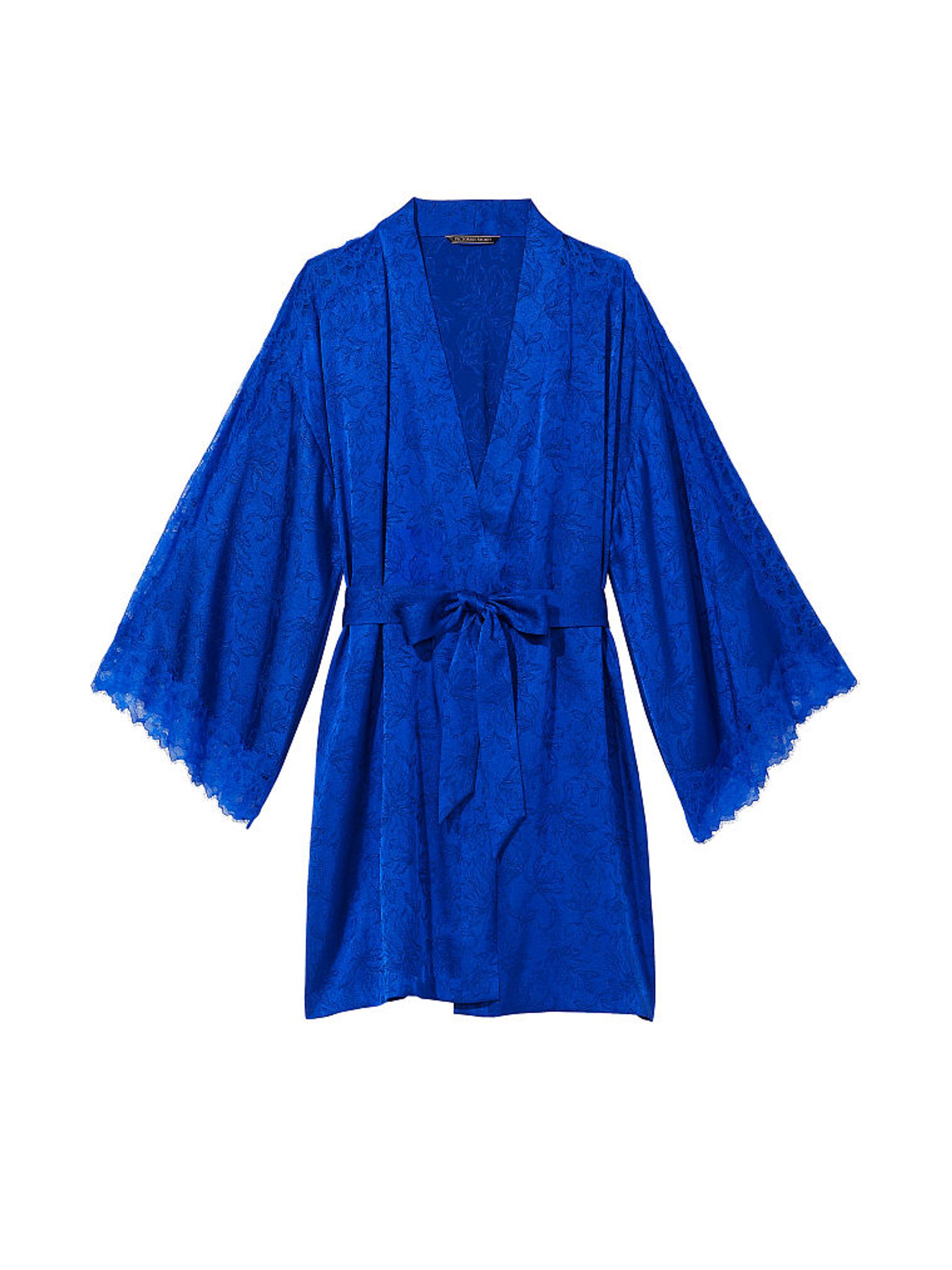 Blue Oar Satin Lace Robe - Image 4 of 4
