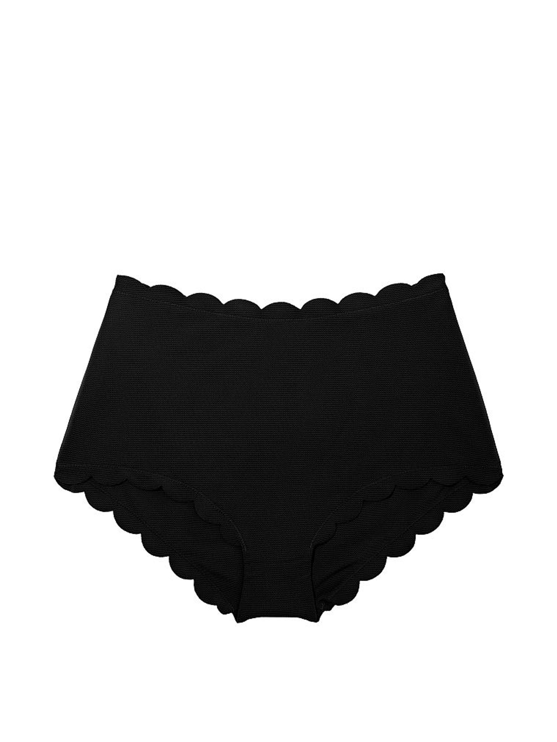 Black Brief Scallop Boyshort Swim Bikini Bottom - Image 3 of 3