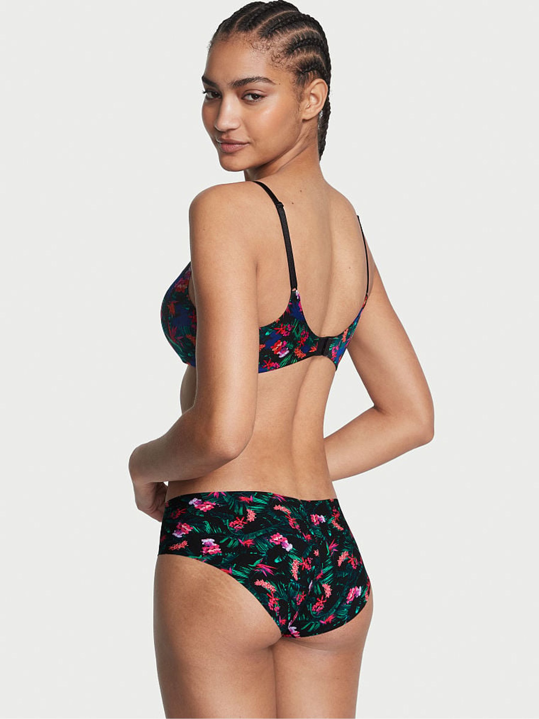 Black Tropical Palm Smooth No Show Hipster Knickers - Image 2 of 3