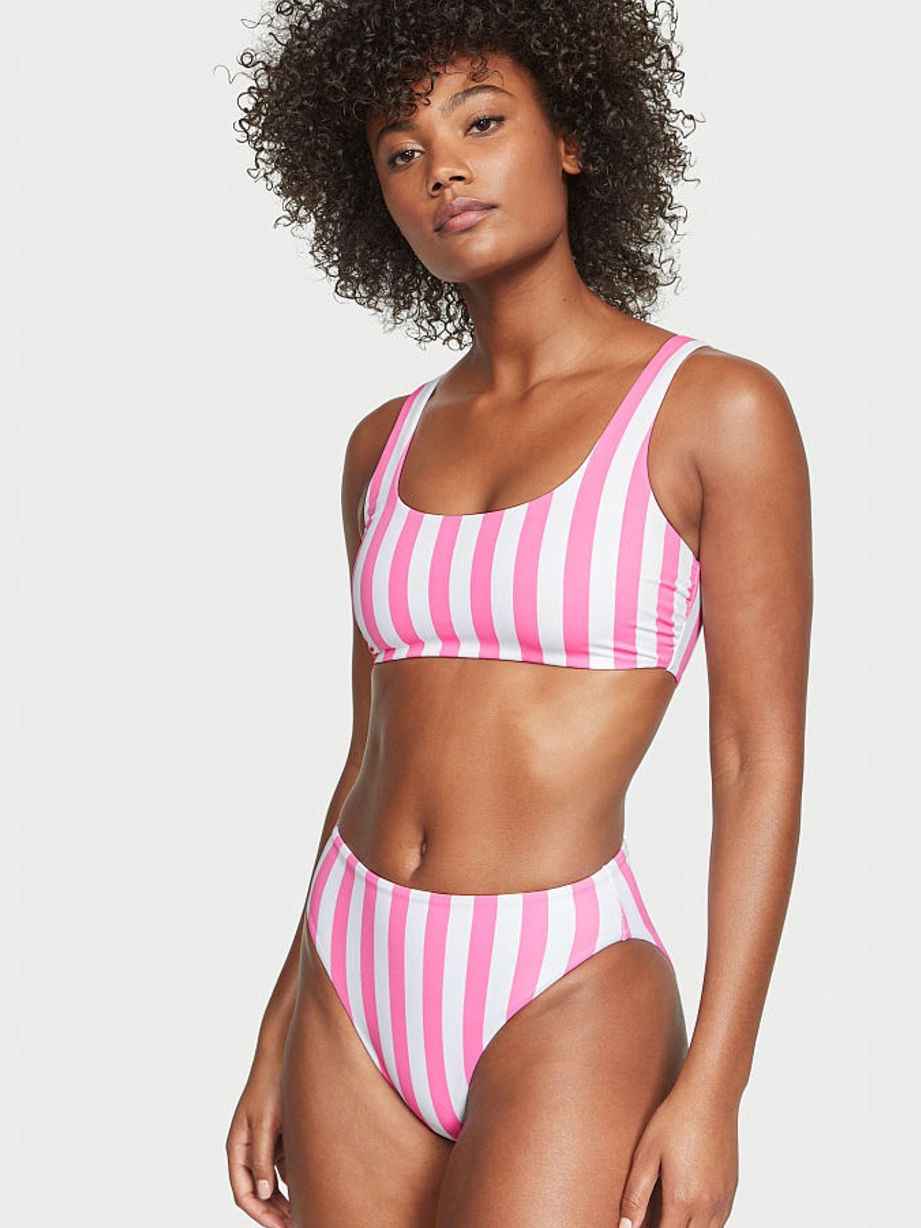 Pink Cabana Stripe Non Wired Swim Bikini Top - Image 1 of 3