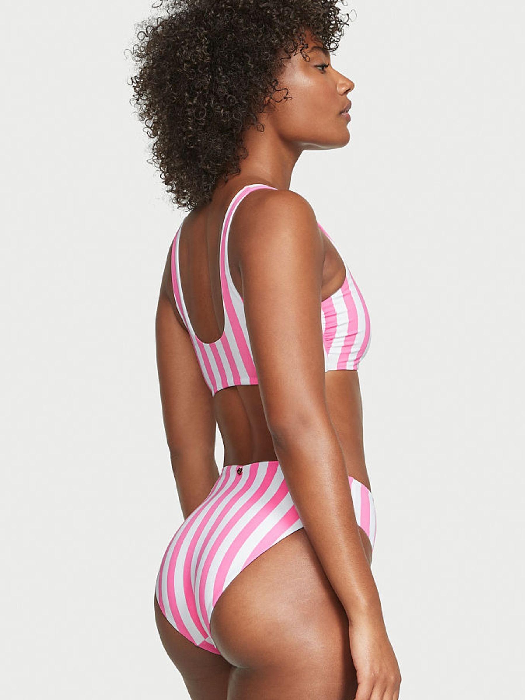 Pink Cabana Stripe Non Wired Swim Bikini Top - Image 2 of 3