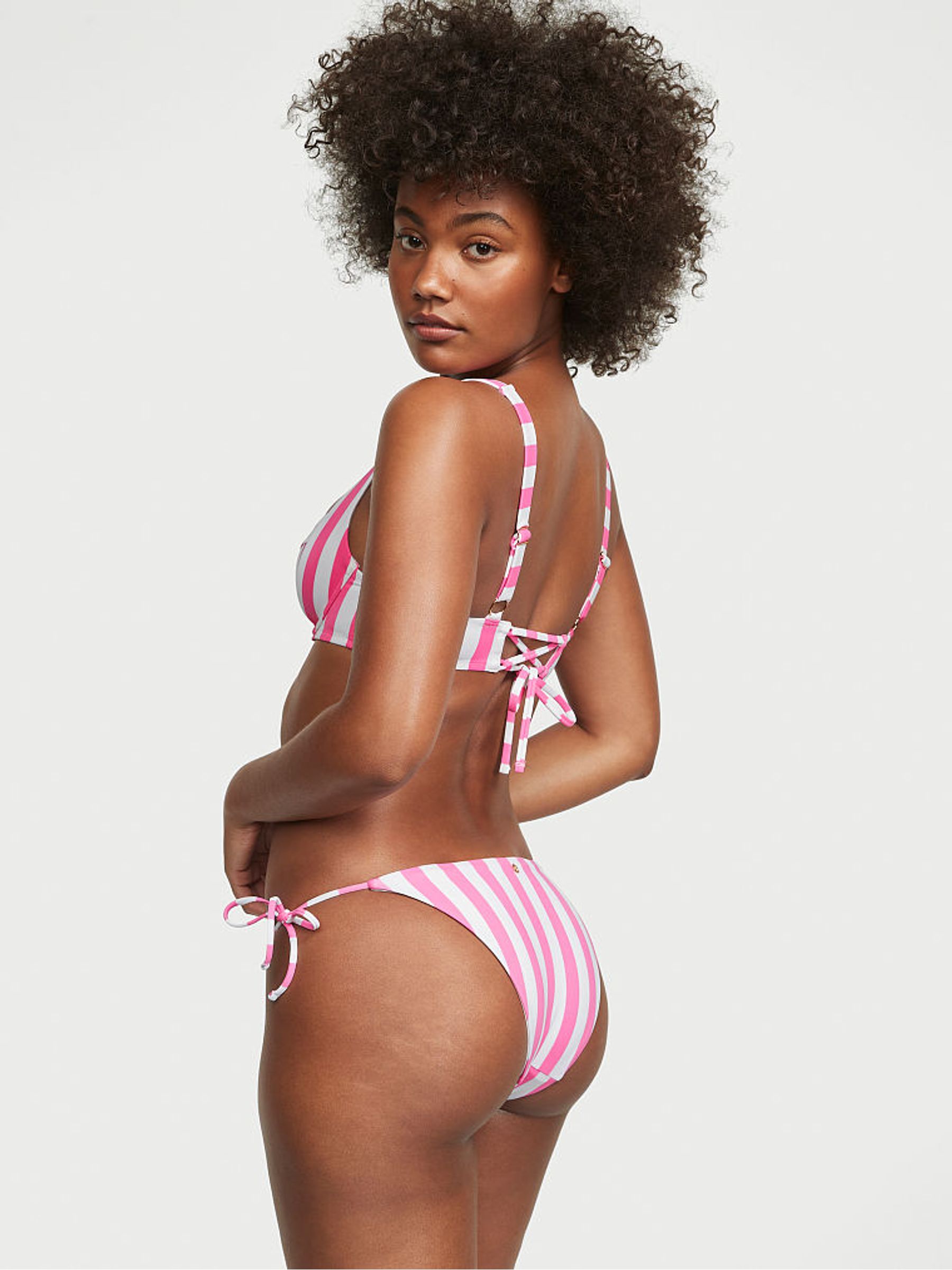 Pink Stripes Balconette Swim Bikini Top - Image 2 of 3