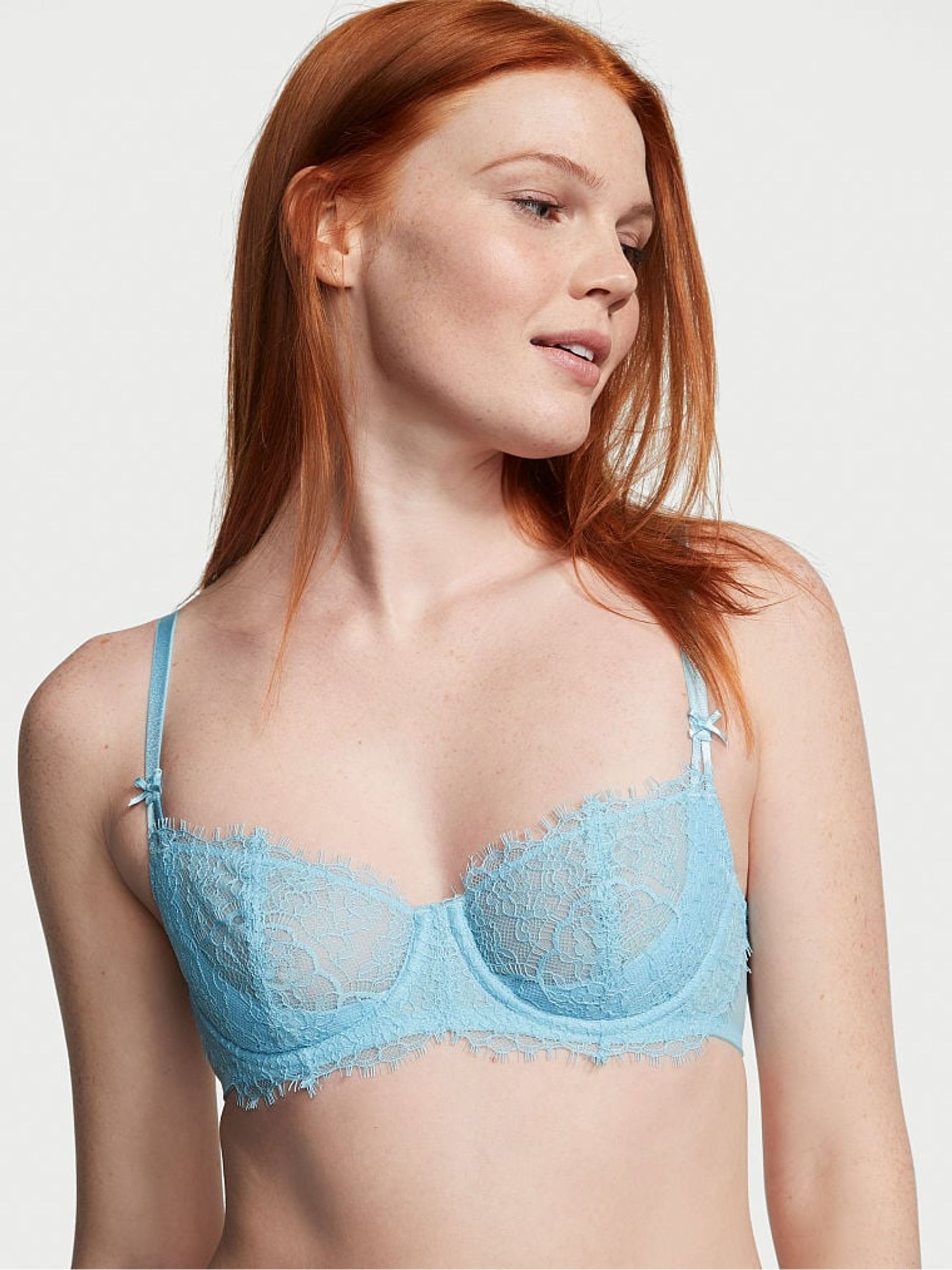 Blue Topaz Lace Unlined Balcony Bra - Image 1 of 3