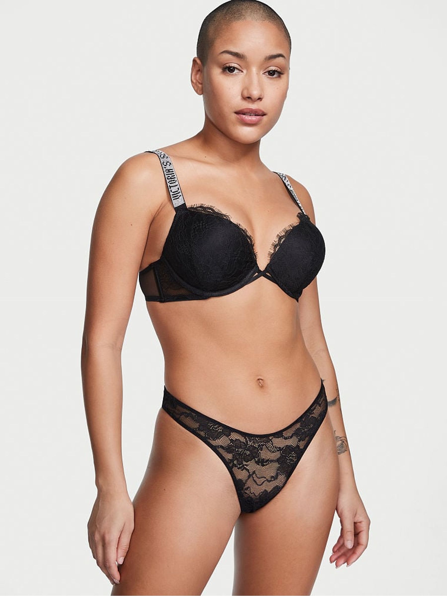 Black Shine Strap T-Bar Thong Knickers - Image 1 of 5