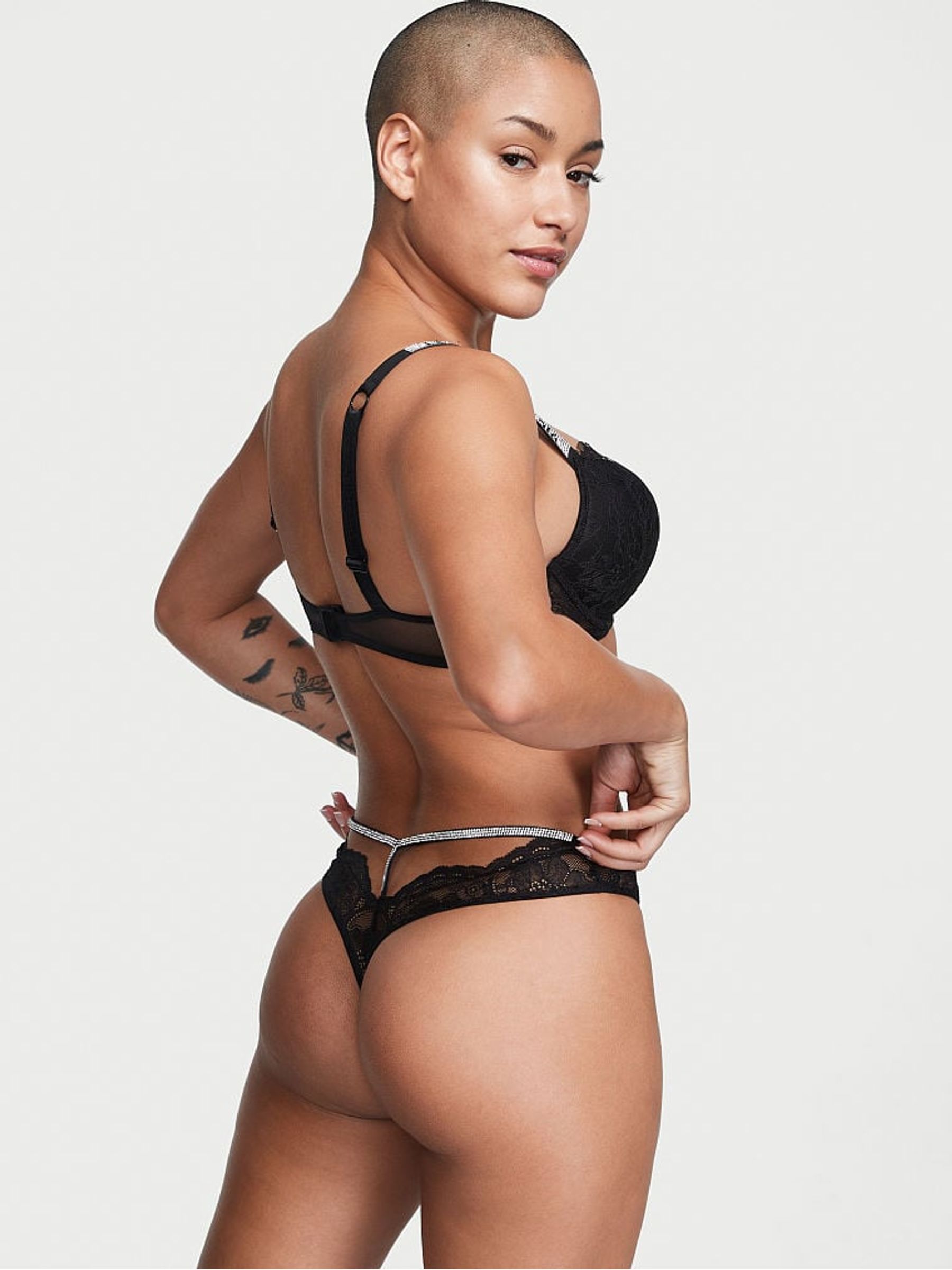 Black Shine Strap T-Bar Thong Knickers - Image 2 of 5