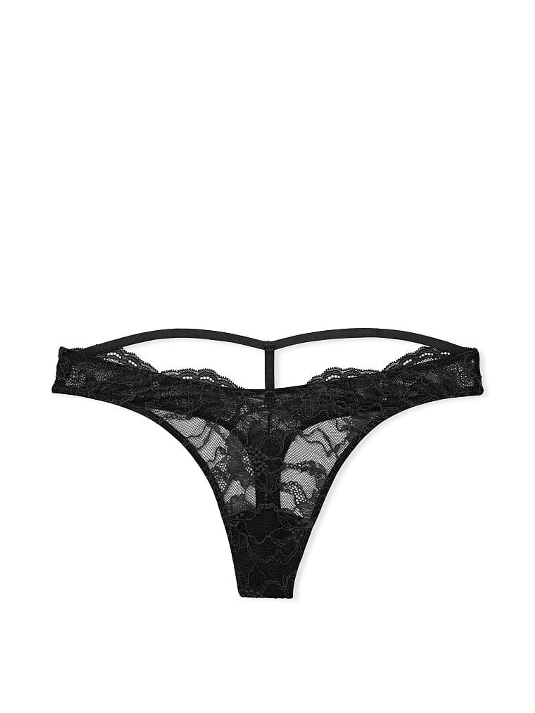 Black Shine Strap T-Bar Thong Knickers - Image 3 of 5