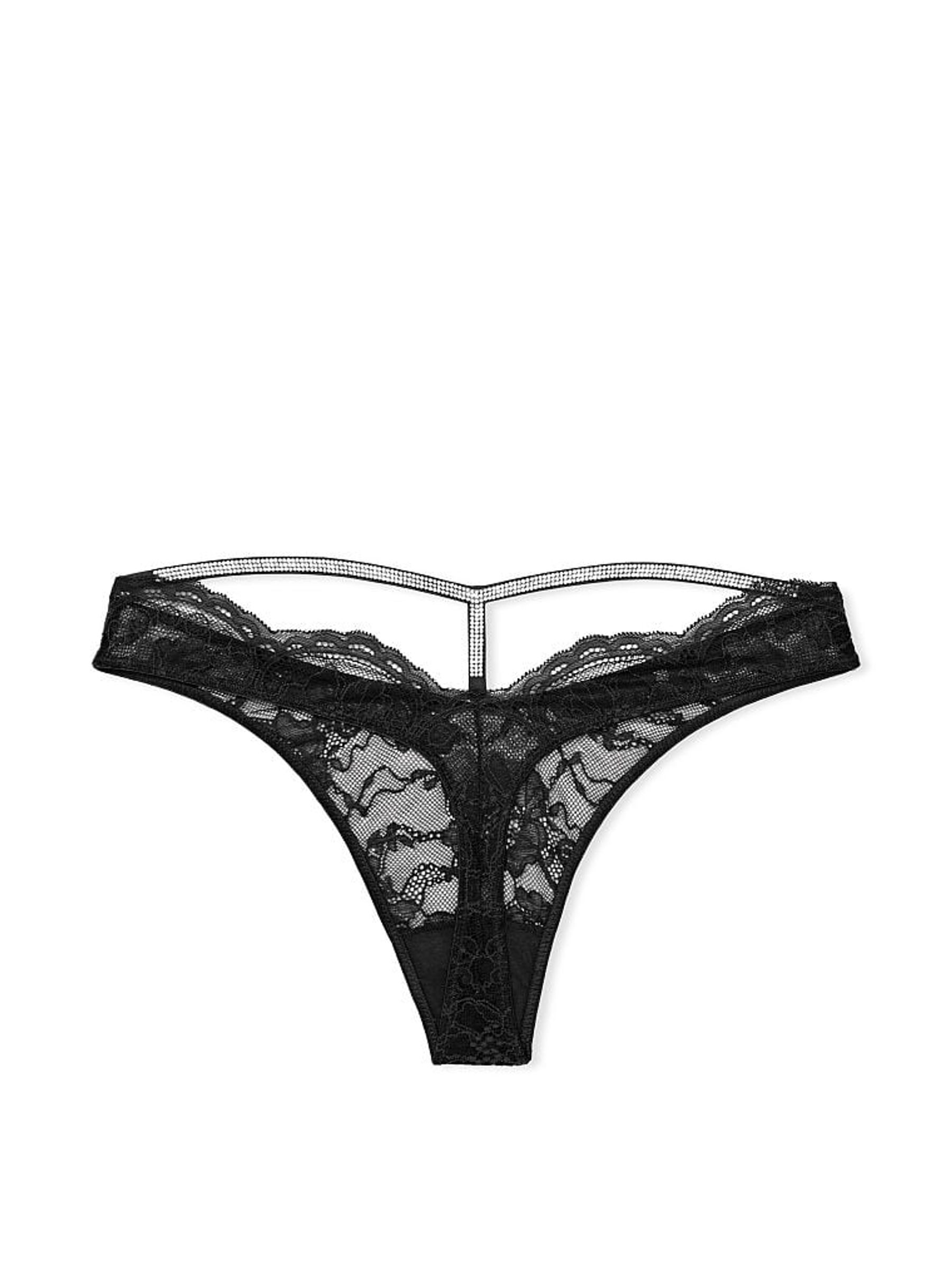 Black Shine Strap T-Bar Thong Knickers - Image 4 of 5