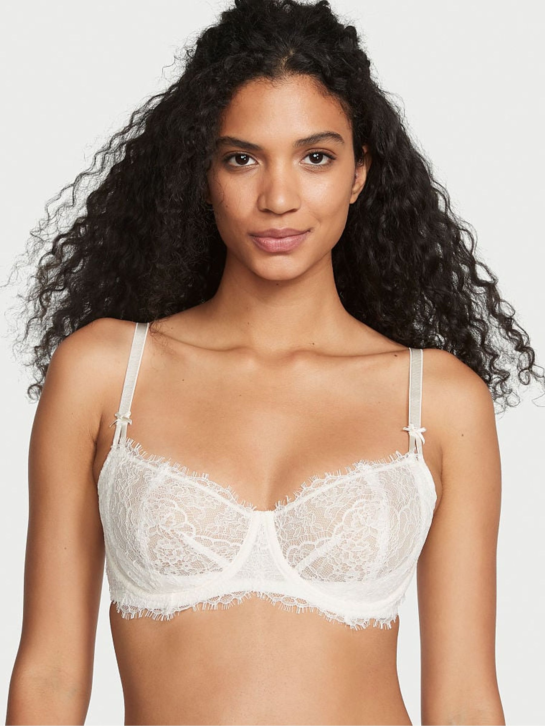 White Coconut Wicked Unlined Lace Balcony Bra Victoria's Secret UK