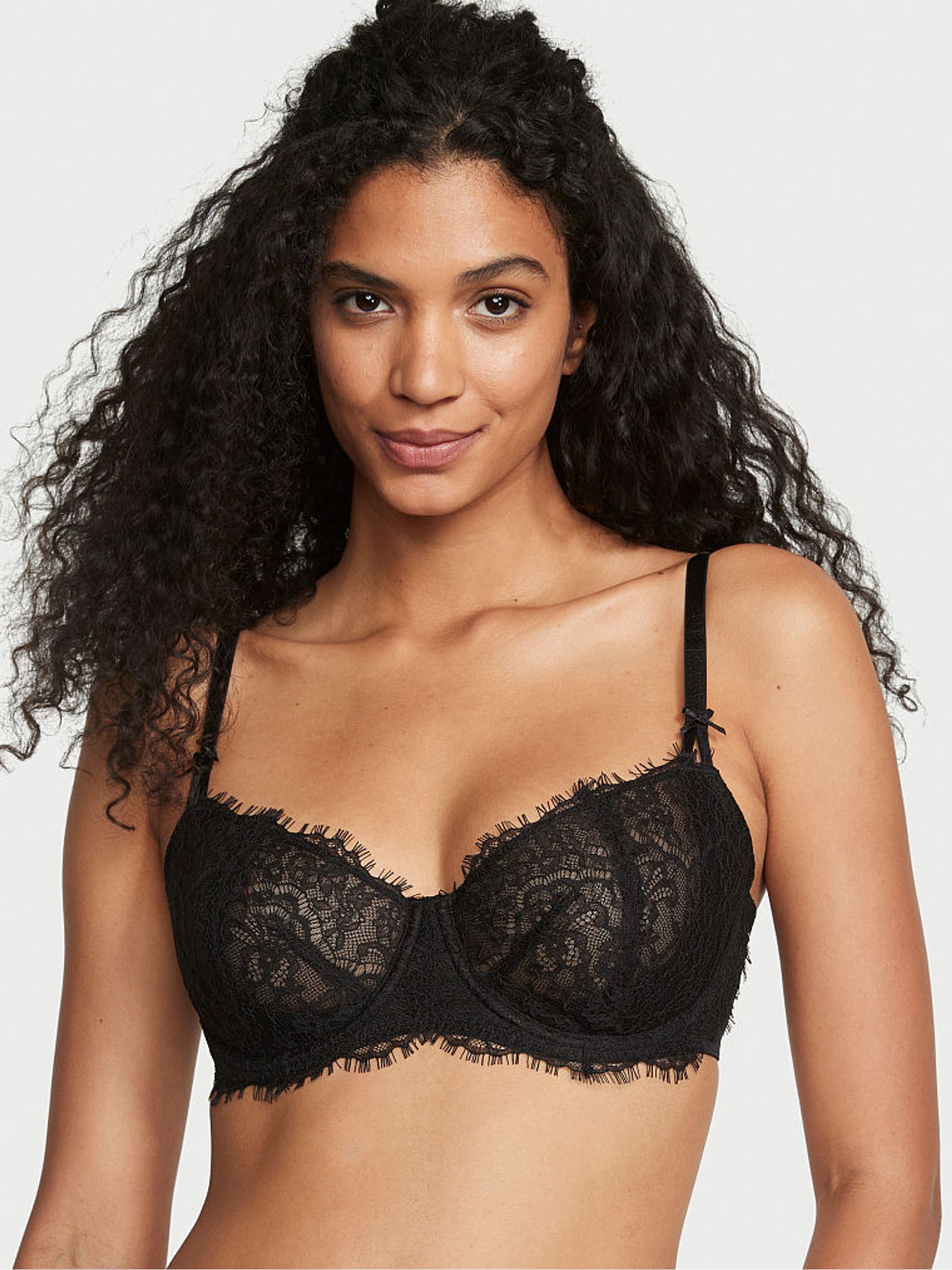 Black Wicked Unlined Lace Balcony Bra Victoria's Secret UK